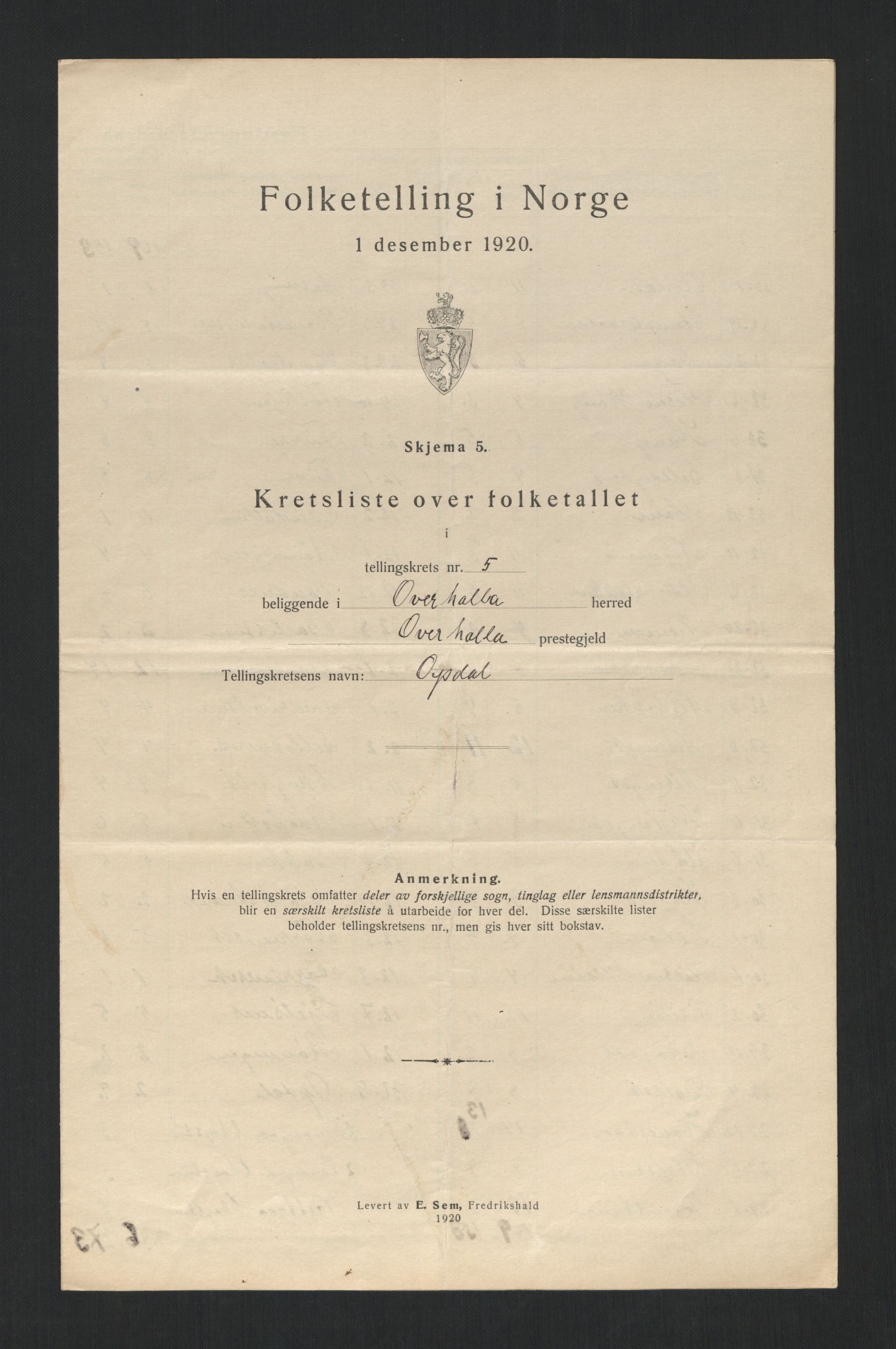 SAT, Folketelling 1920 for 1744 Overhalla herred, 1920, s. 20
