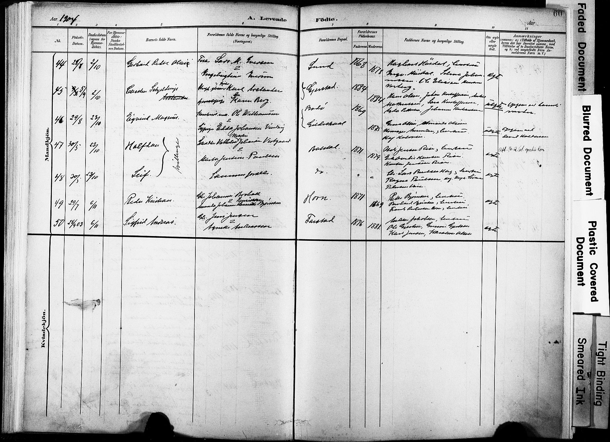 Ministerialprotokoller, klokkerbøker og fødselsregistre - Nordland, SAT/A-1459/881/L1151: Ministerialbok nr. 881A04, 1899-1907, s. 60