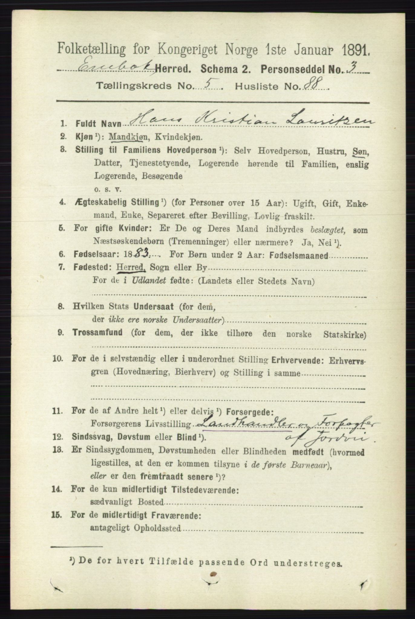 RA, Folketelling 1891 for 0229 Enebakk herred, 1891, s. 2526