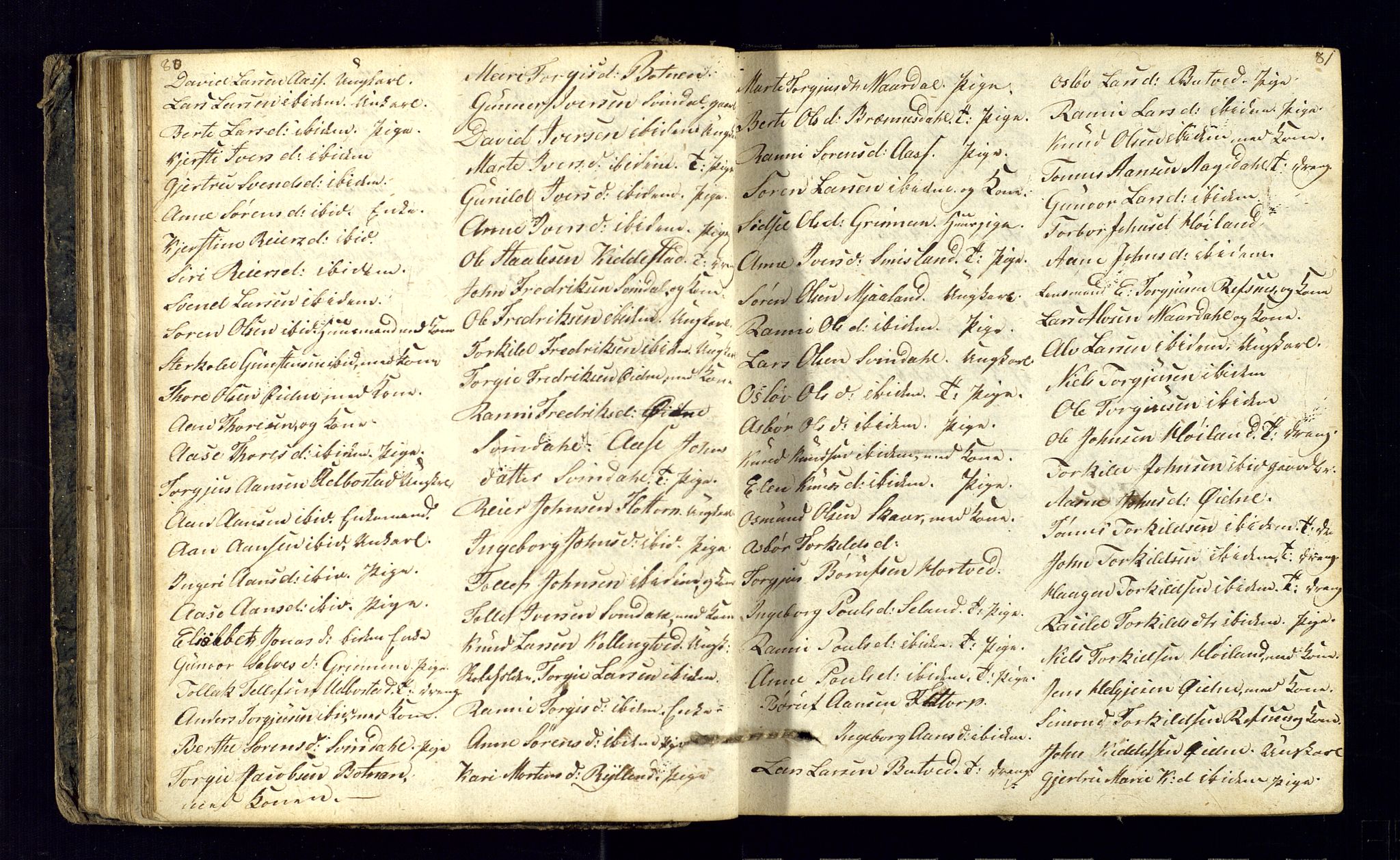 Bjelland sokneprestkontor, AV/SAK-1111-0005/F/Fc/Fcc/L0001: Kommunikantprotokoll nr. C-1, 1825-1842, s. 80-81