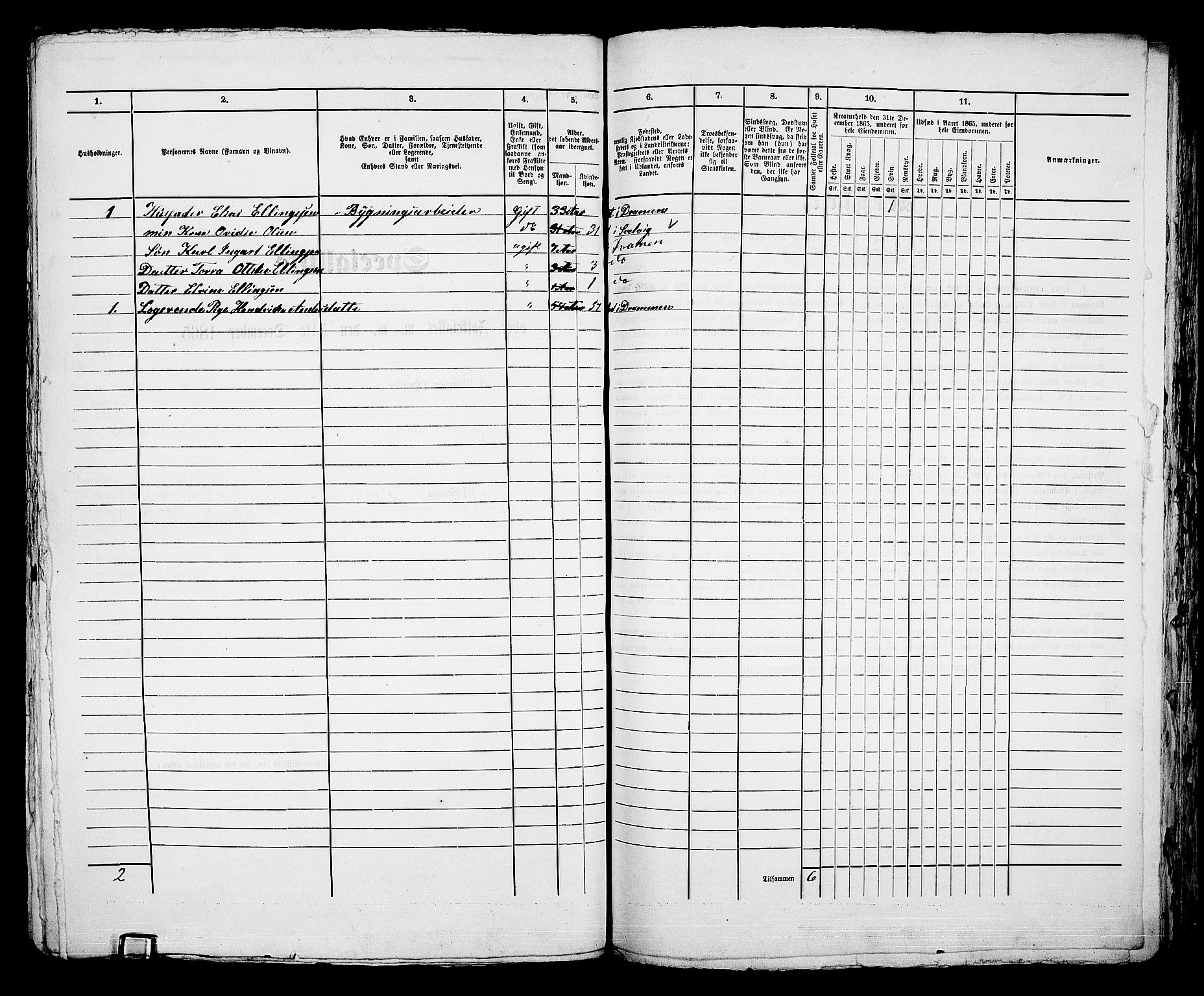 RA, Folketelling 1865 for 0602aB Bragernes prestegjeld i Drammen kjøpstad, 1865, s. 1094