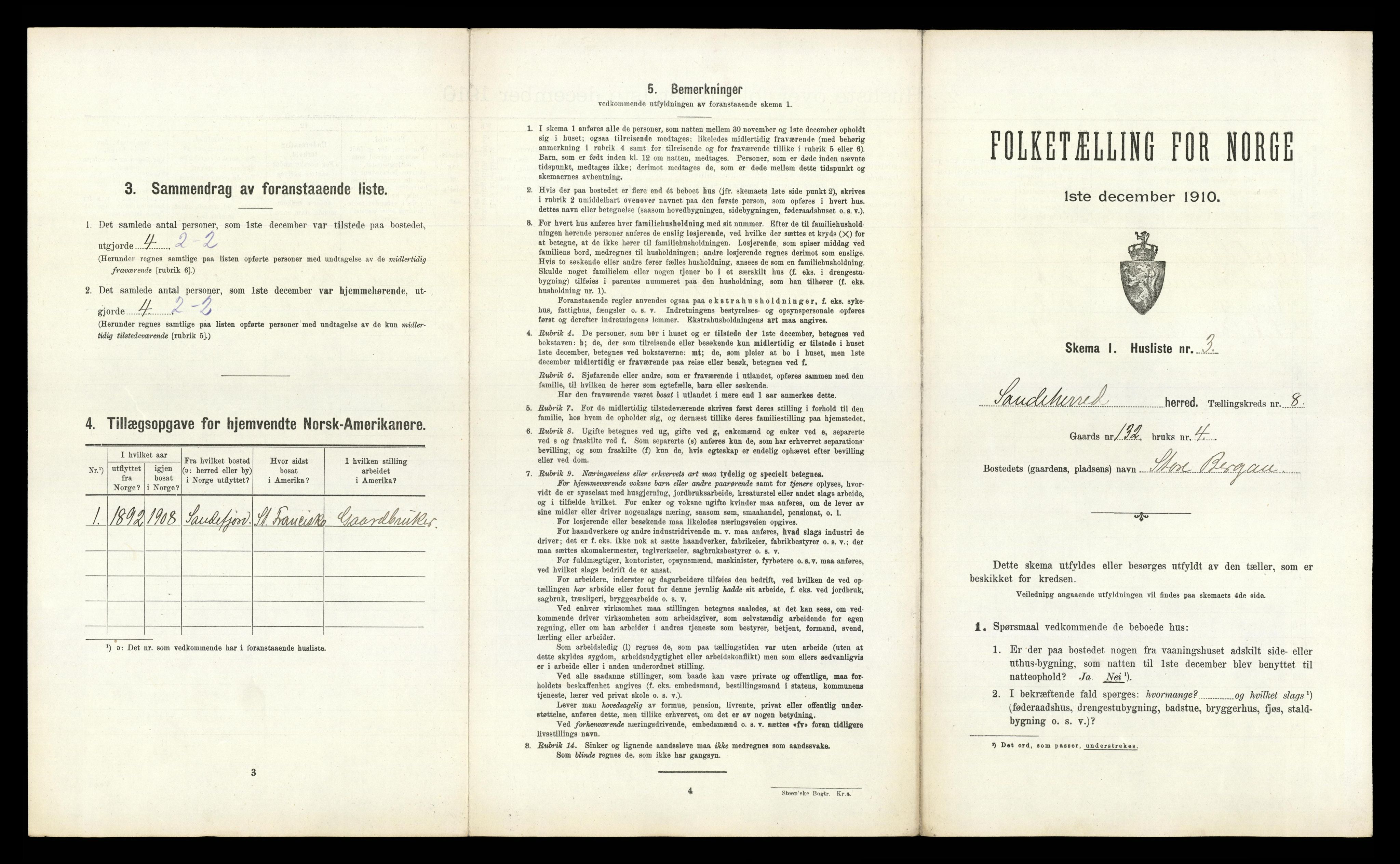 RA, Folketelling 1910 for 0724 Sandeherred herred, 1910, s. 1409