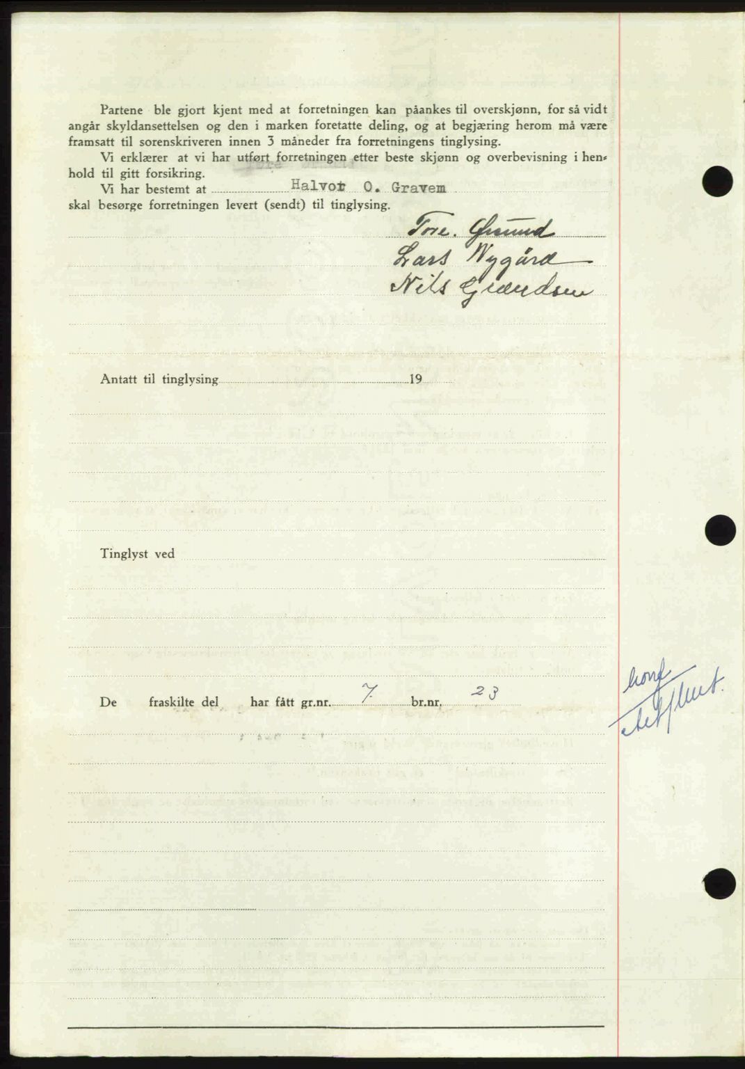 Nordmøre sorenskriveri, AV/SAT-A-4132/1/2/2Ca: Pantebok nr. A110, 1948-1949, Dagboknr: 144/1949