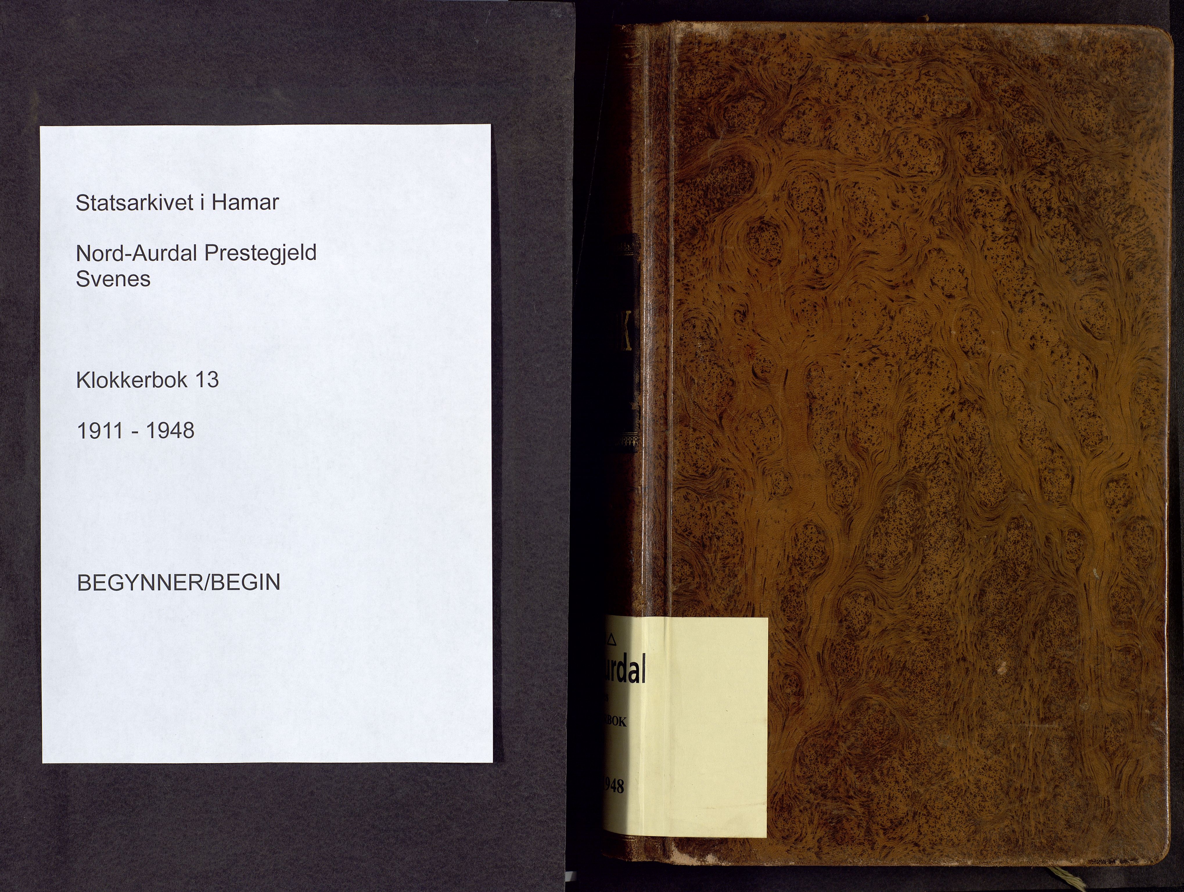 Nord-Aurdal prestekontor, AV/SAH-PREST-132/H/Ha/Hab/L0013: Klokkerbok nr. 13, 1911-1948