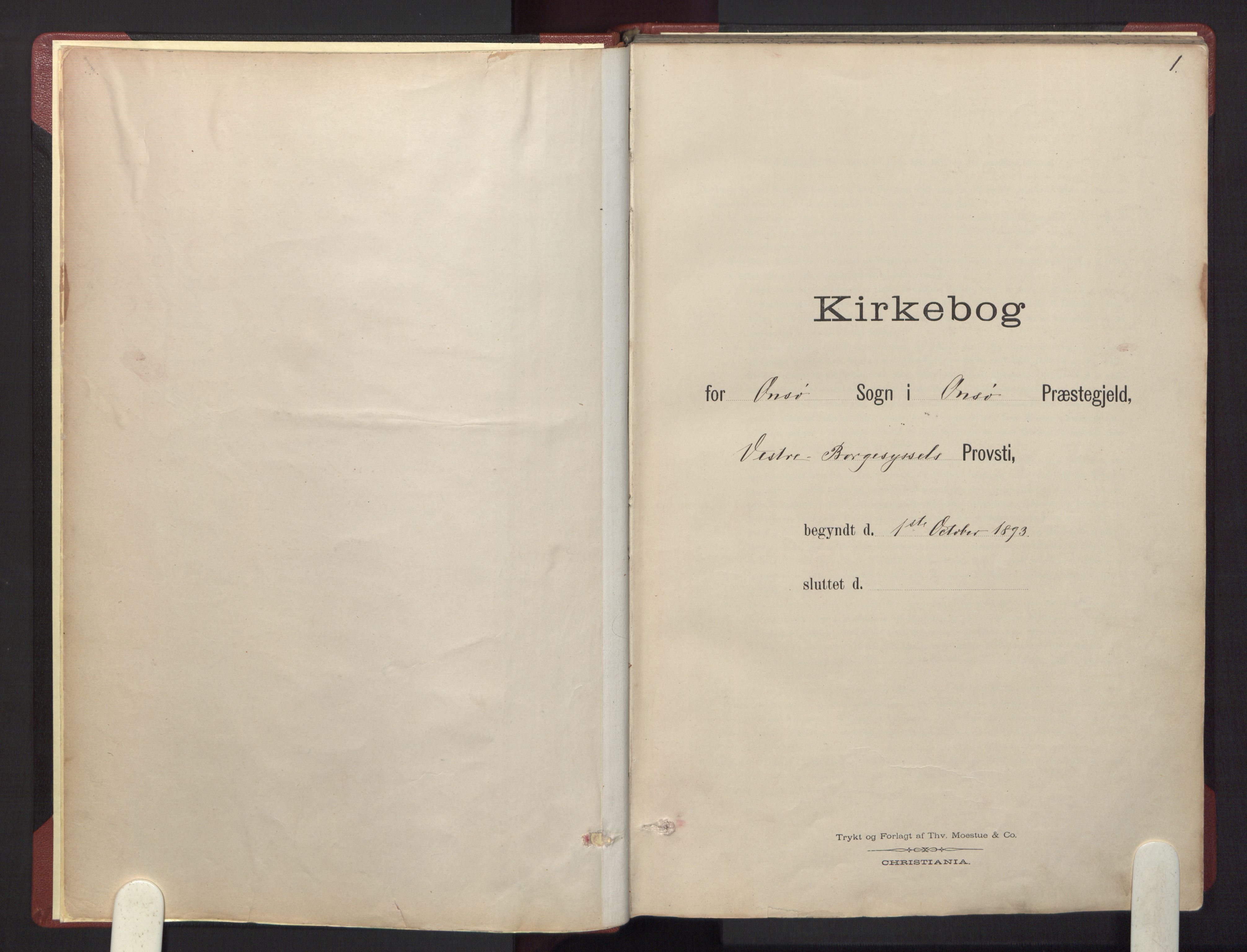 Onsøy prestekontor Kirkebøker, SAO/A-10914/F/Fa: Ministerialbok nr. I 7, 1893-1925, s. 1