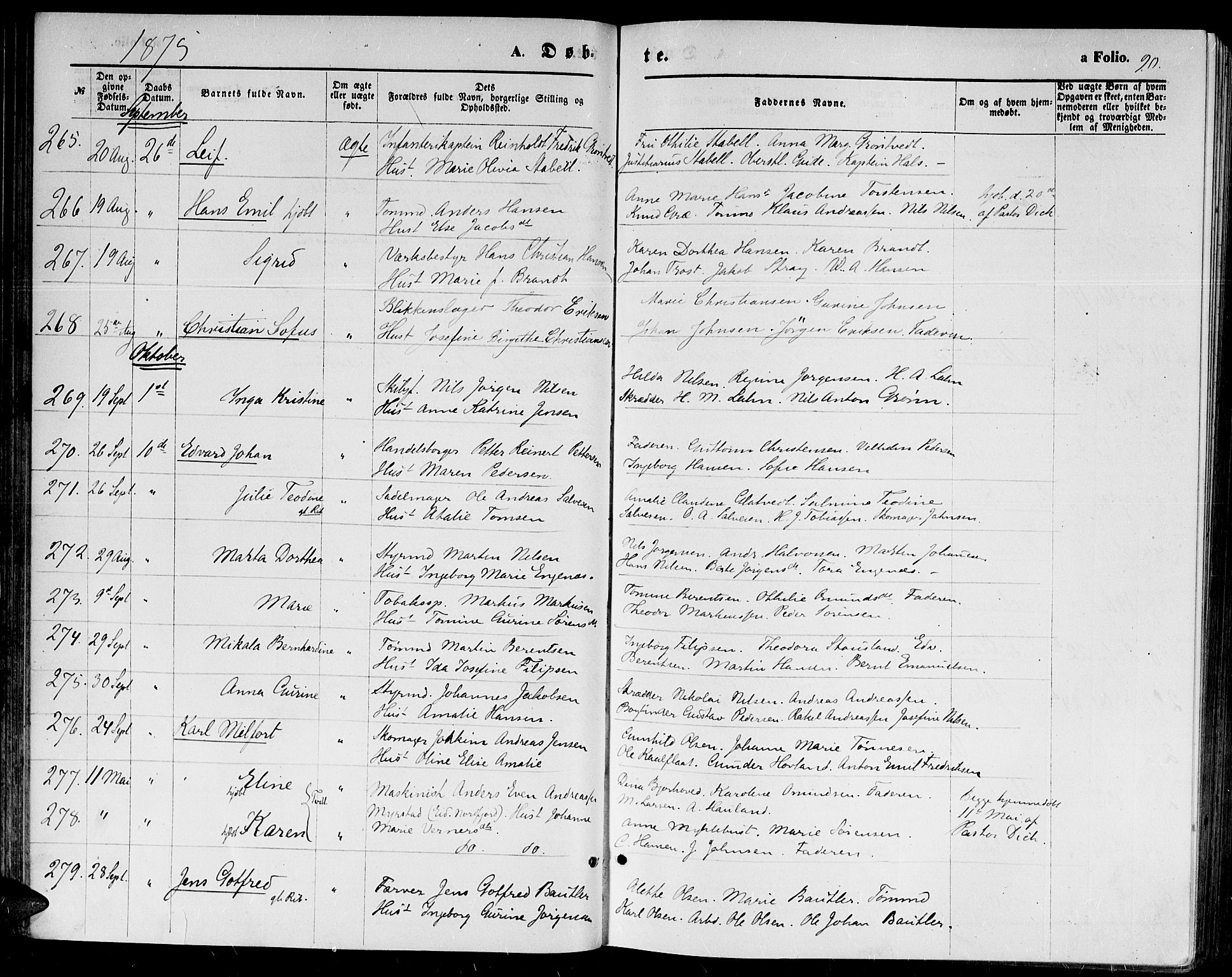 Kristiansand domprosti, AV/SAK-1112-0006/F/Fb/L0013: Klokkerbok nr. B 13, 1871-1880, s. 90