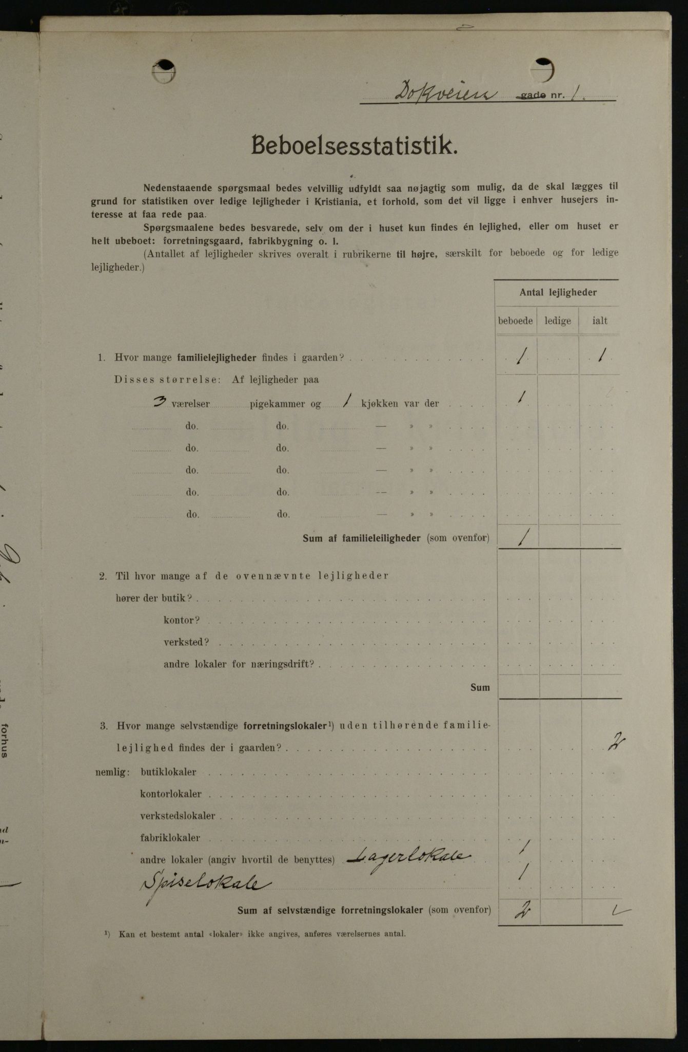 OBA, Kommunal folketelling 1.2.1908 for Kristiania kjøpstad, 1908, s. 14778