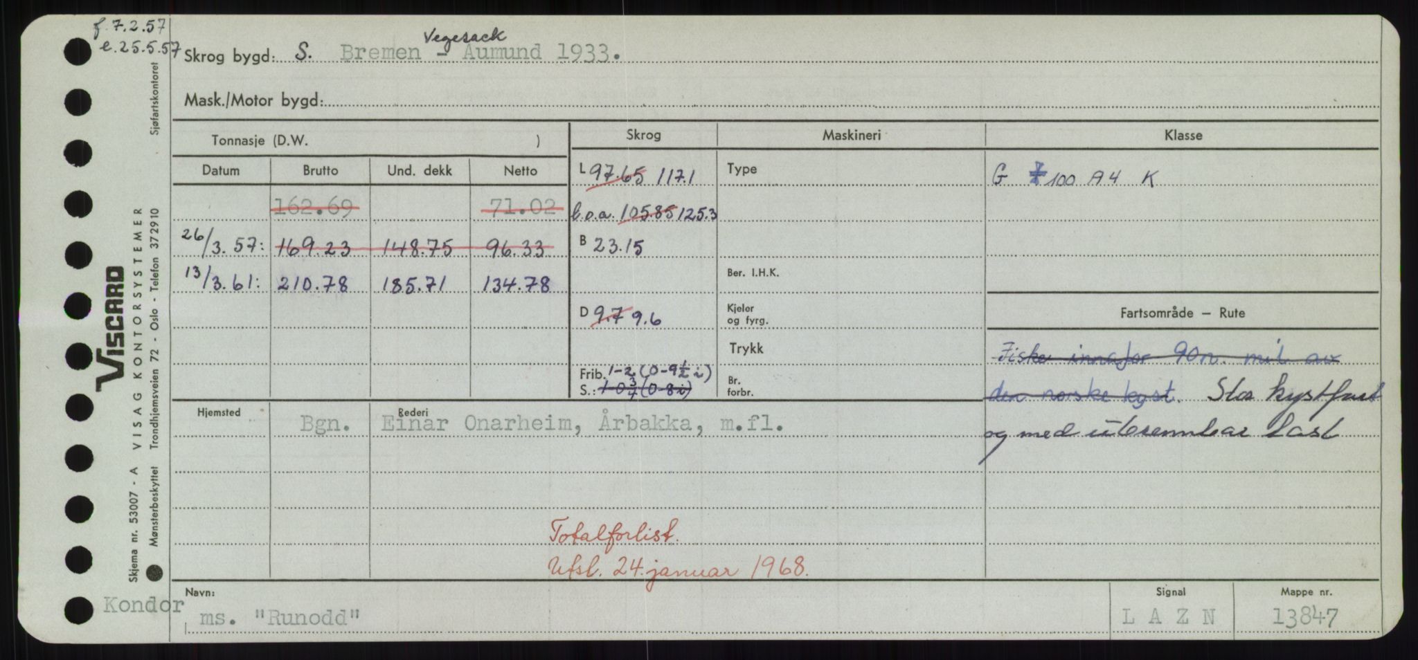 Sjøfartsdirektoratet med forløpere, Skipsmålingen, RA/S-1627/H/Hd/L0031: Fartøy, Rju-Sam, s. 319