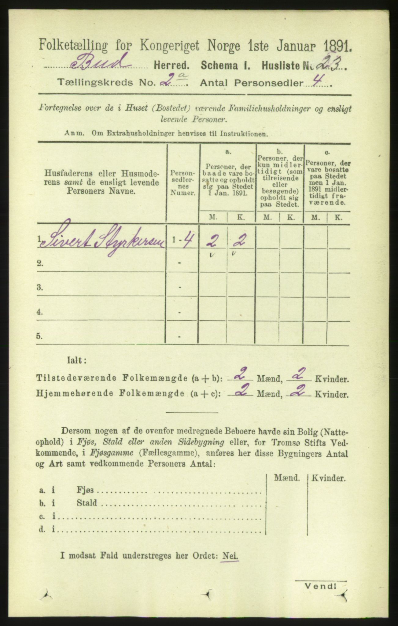 RA, Folketelling 1891 for 1549 Bud herred, 1891, s. 672