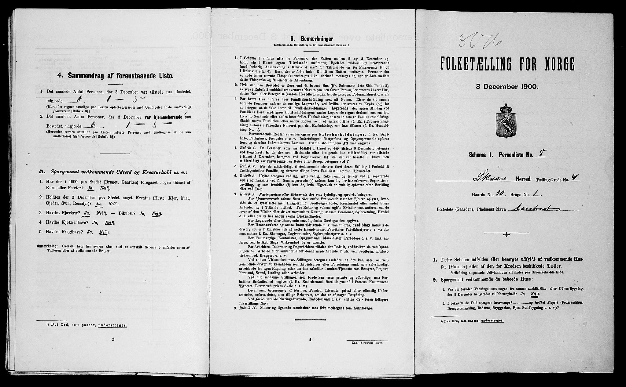 SAST, Folketelling 1900 for 1153 Skåre herred, 1900, s. 410