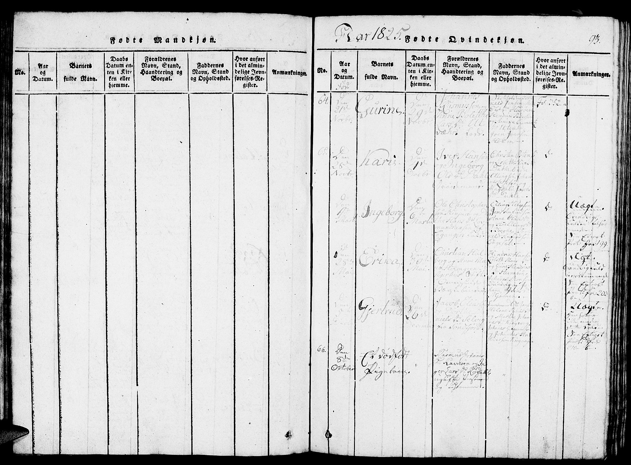 Gulen sokneprestembete, AV/SAB-A-80201/H/Haa/Haaa/L0018: Ministerialbok nr. A 18, 1816-1825, s. 93