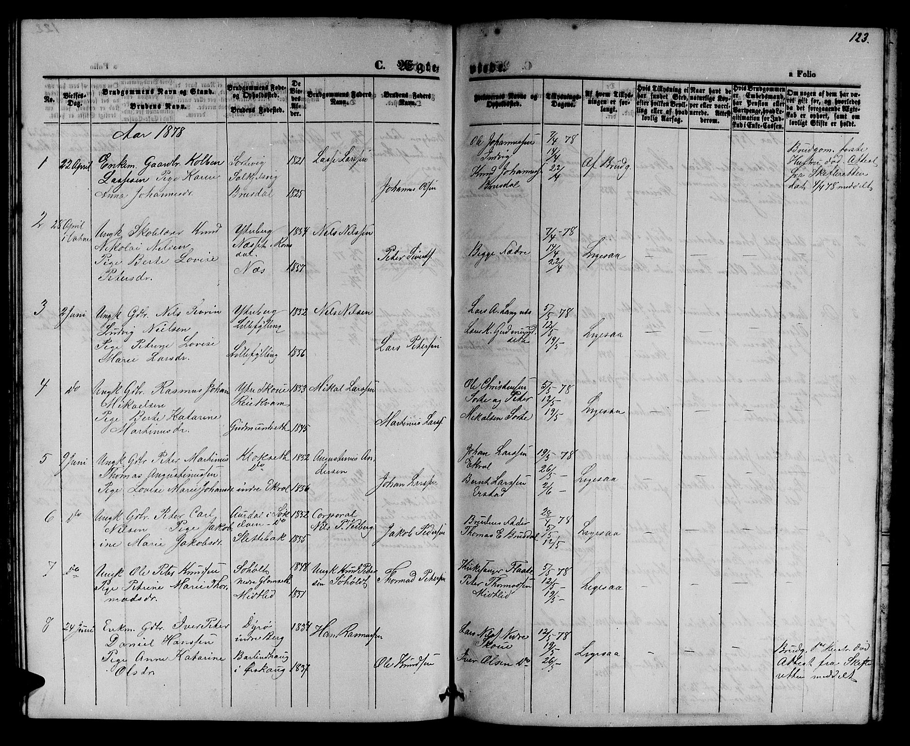 Ministerialprotokoller, klokkerbøker og fødselsregistre - Møre og Romsdal, AV/SAT-A-1454/524/L0364: Klokkerbok nr. 524C05, 1865-1879, s. 123