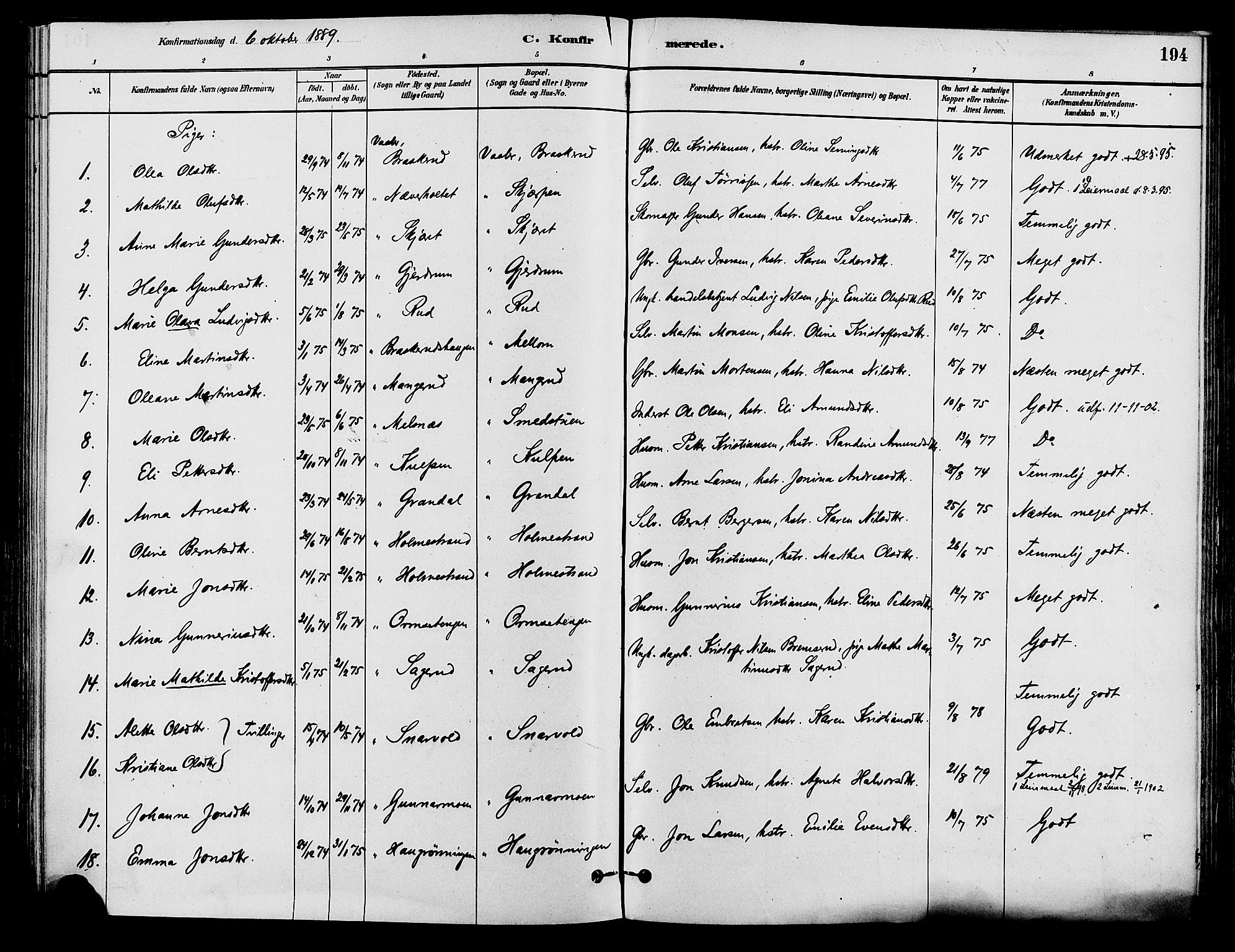 Våler prestekontor, Hedmark, AV/SAH-PREST-040/H/Ha/Haa/L0002: Ministerialbok nr. 3, 1879-1911, s. 194