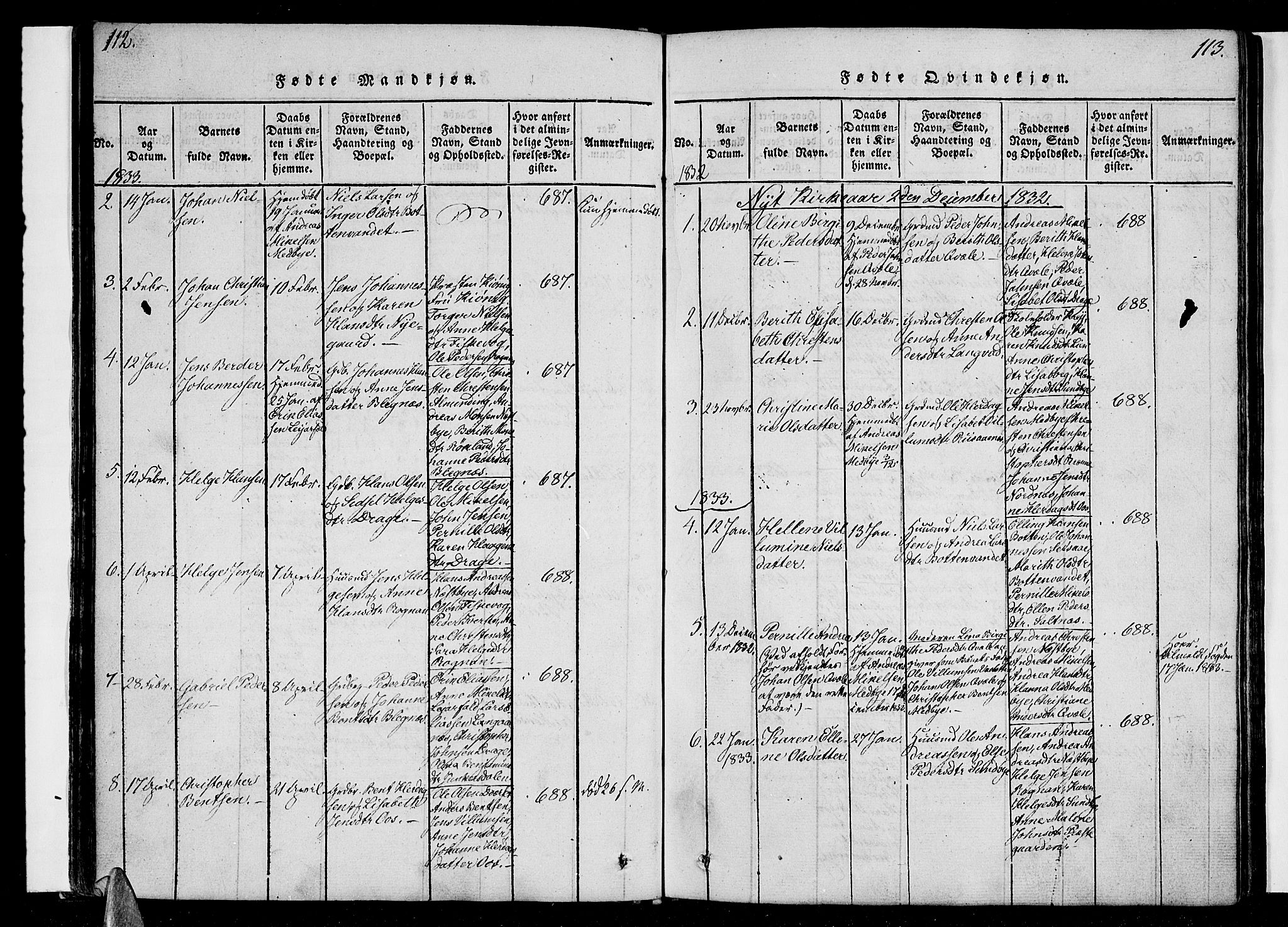 Ministerialprotokoller, klokkerbøker og fødselsregistre - Nordland, AV/SAT-A-1459/847/L0665: Ministerialbok nr. 847A05, 1818-1841, s. 112-113