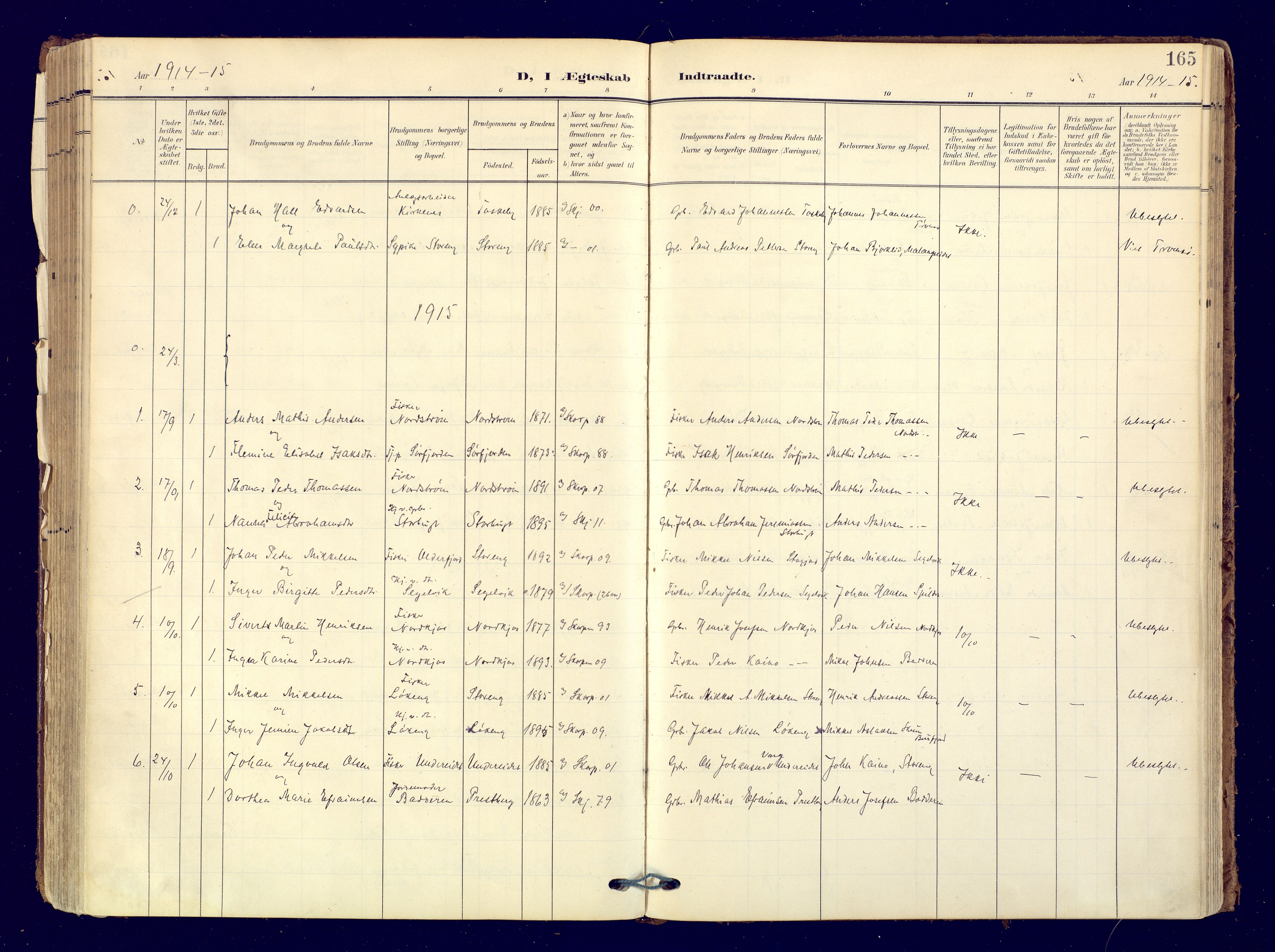 Skjervøy sokneprestkontor, AV/SATØ-S-1300/H/Ha/Haa: Ministerialbok nr. 19, 1908-1936, s. 165