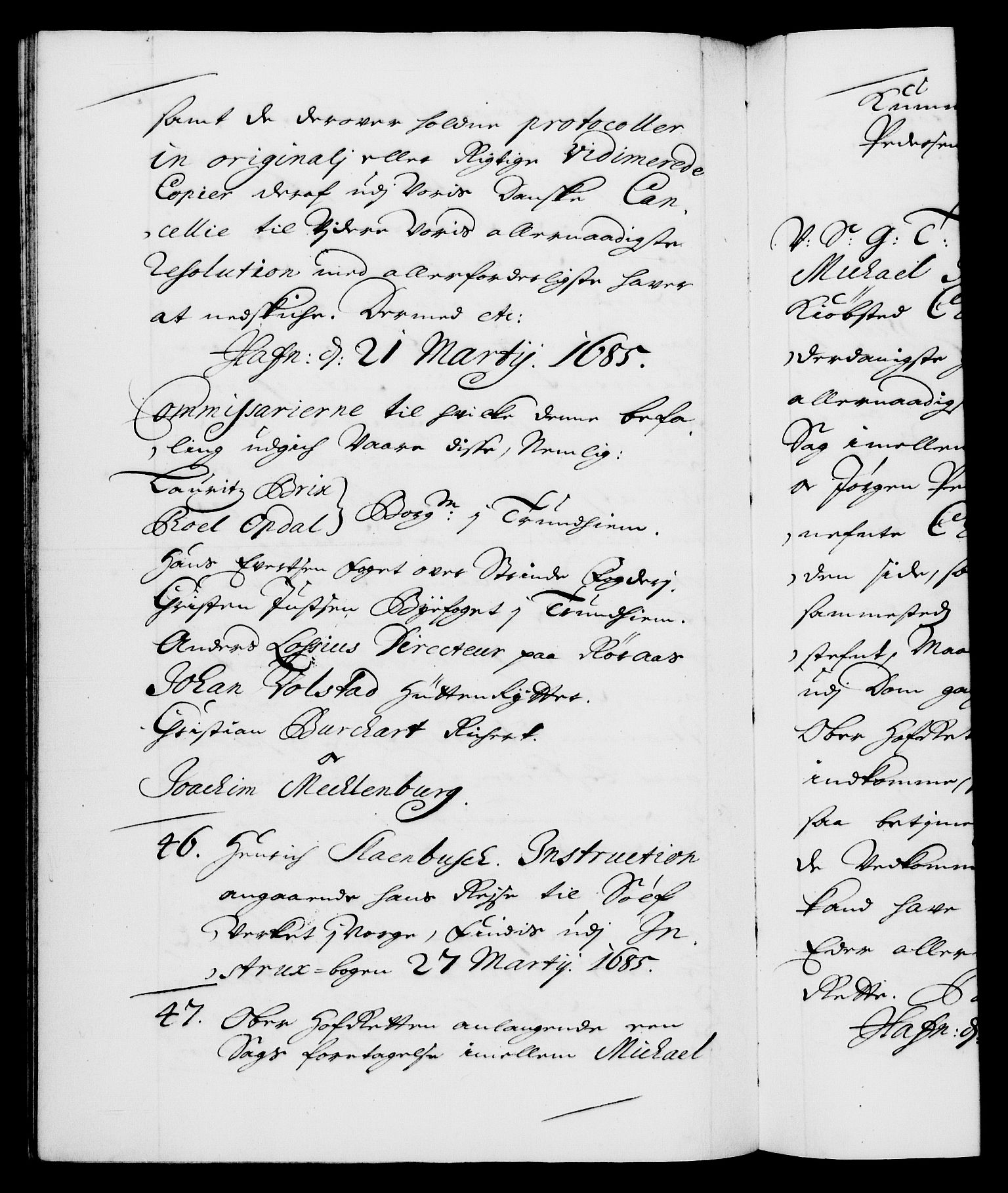 Danske Kanselli 1572-1799, AV/RA-EA-3023/F/Fc/Fca/Fcab/L0013: Norske tegnelser (mikrofilm), 1684-1687, s. 136b