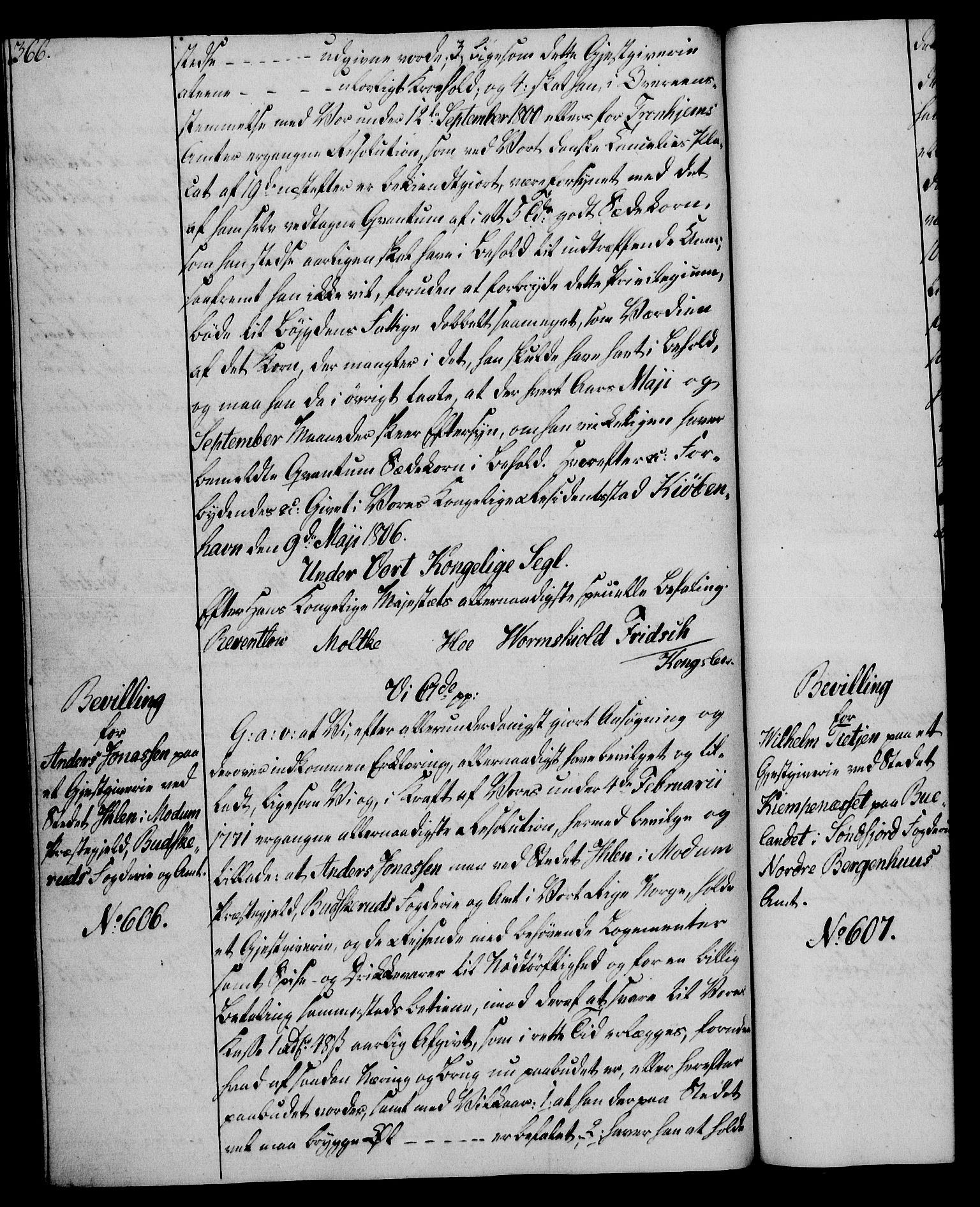 Rentekammeret, Kammerkanselliet, AV/RA-EA-3111/G/Gg/Gga/L0018: Norsk ekspedisjonsprotokoll med register (merket RK 53.18), 1804-1806, s. 366