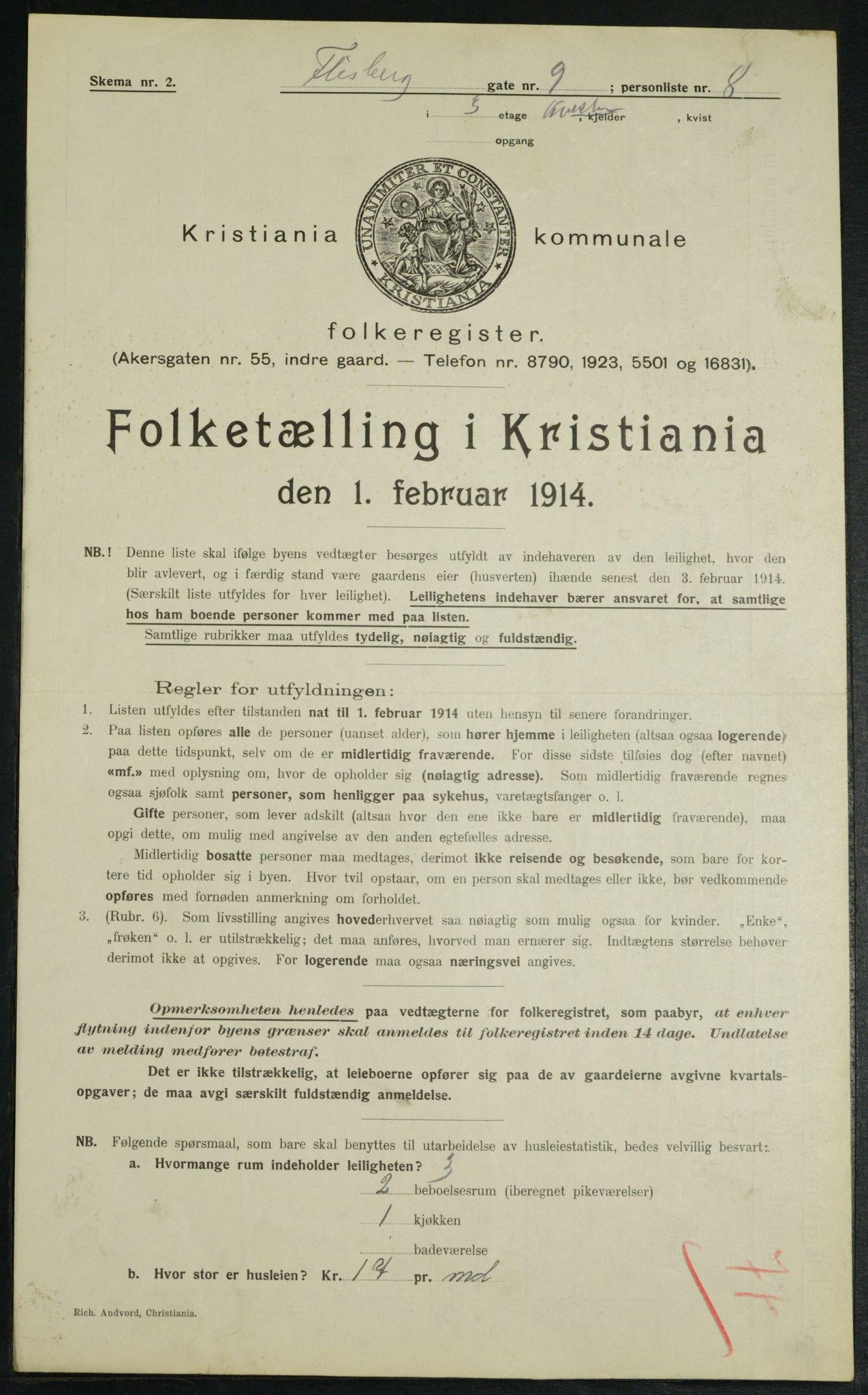 OBA, Kommunal folketelling 1.2.1914 for Kristiania, 1914, s. 24820