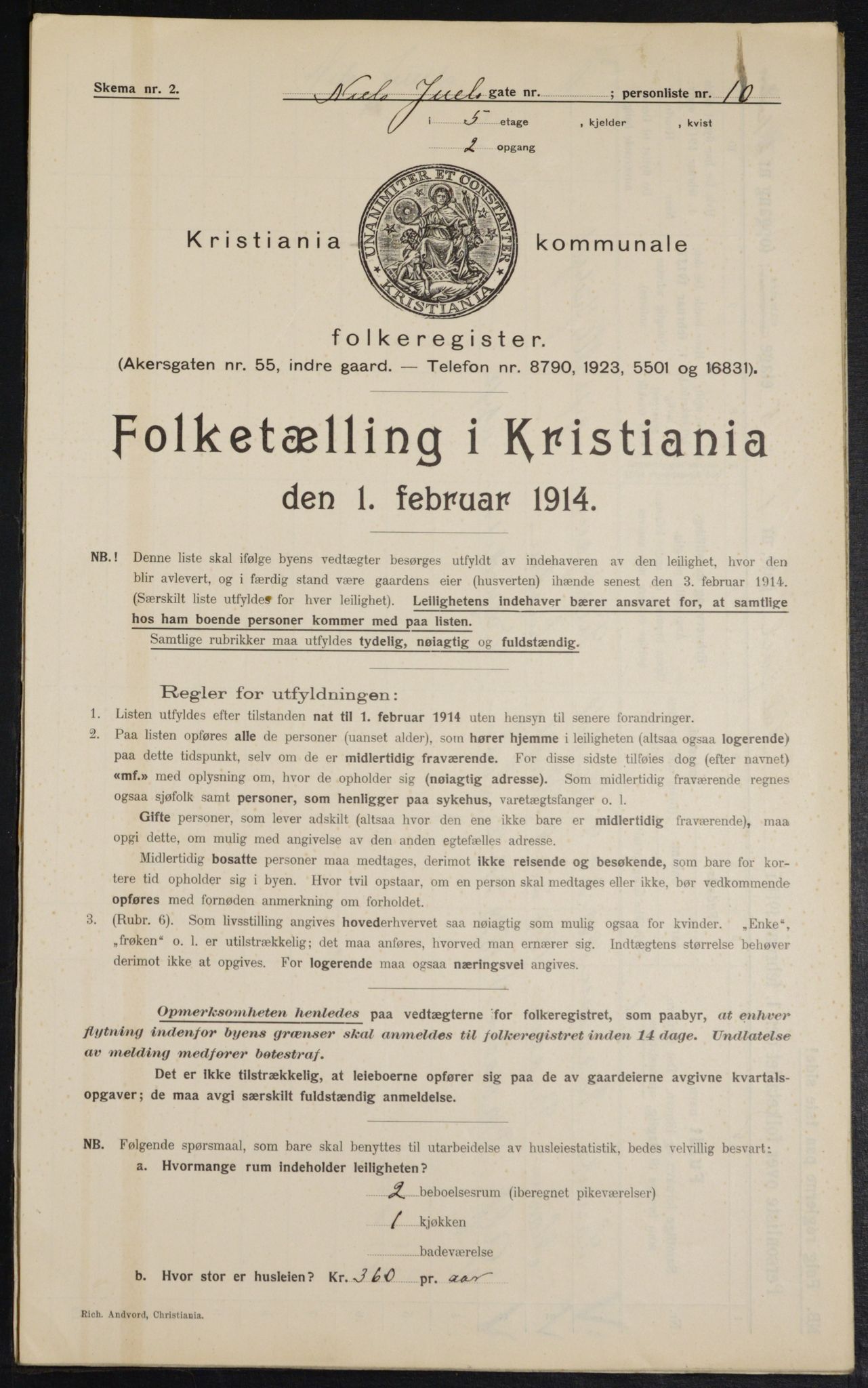 OBA, Kommunal folketelling 1.2.1914 for Kristiania, 1914, s. 70123