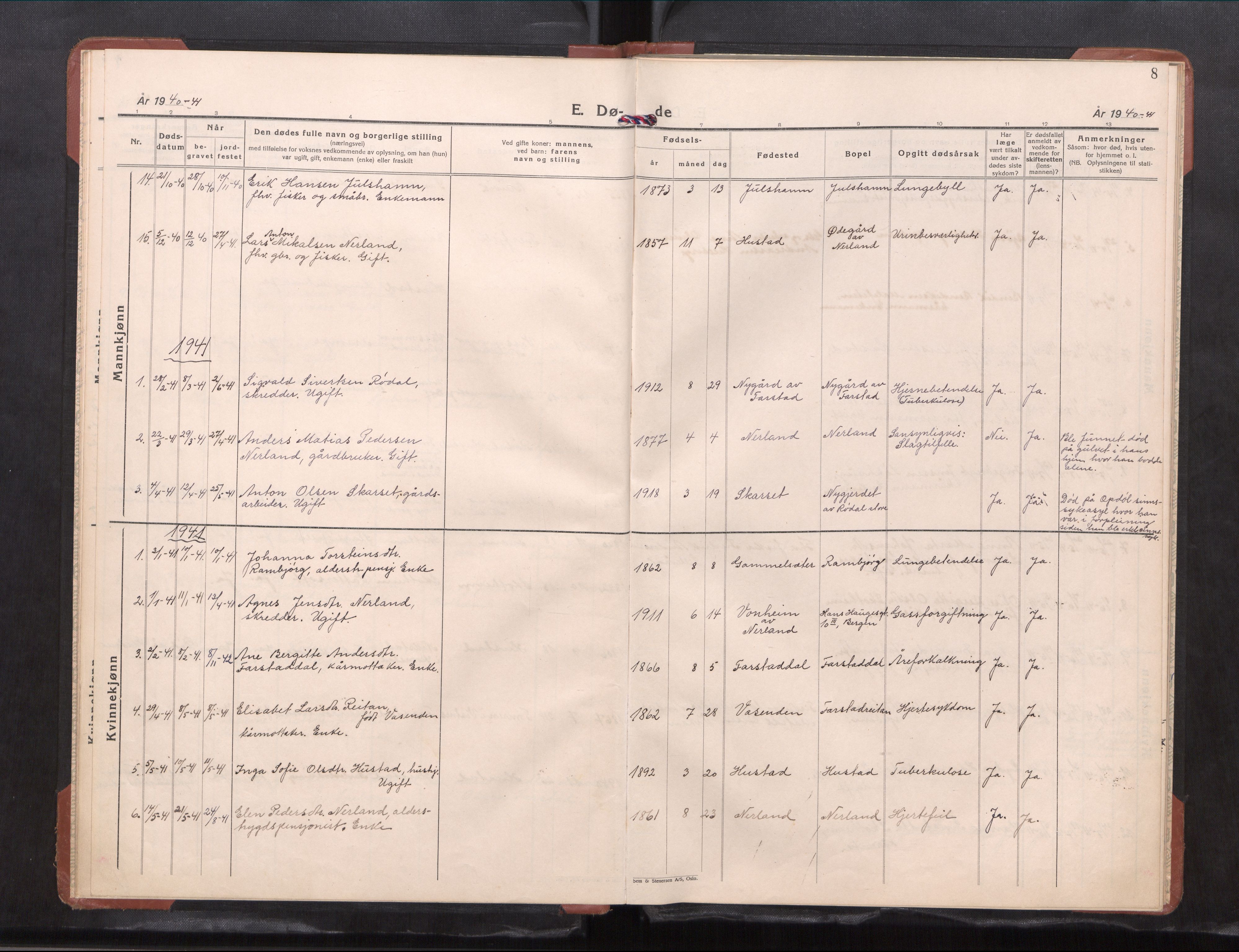 Ministerialprotokoller, klokkerbøker og fødselsregistre - Møre og Romsdal, AV/SAT-A-1454/567/L0788: Klokkerbok nr. 567---, 1939-1954, s. 8