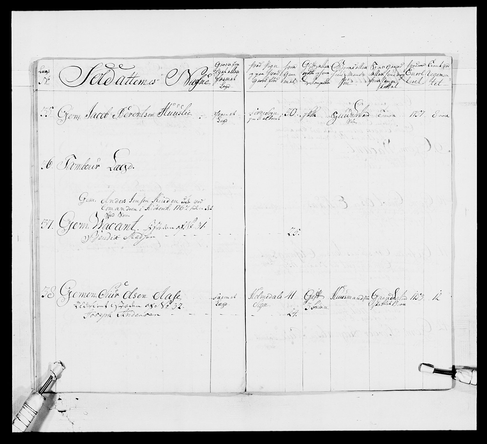 Kommanderende general (KG I) med Det norske krigsdirektorium, AV/RA-EA-5419/E/Ea/L0518: 1. Bergenhusiske regiment, 1760-1765, s. 598