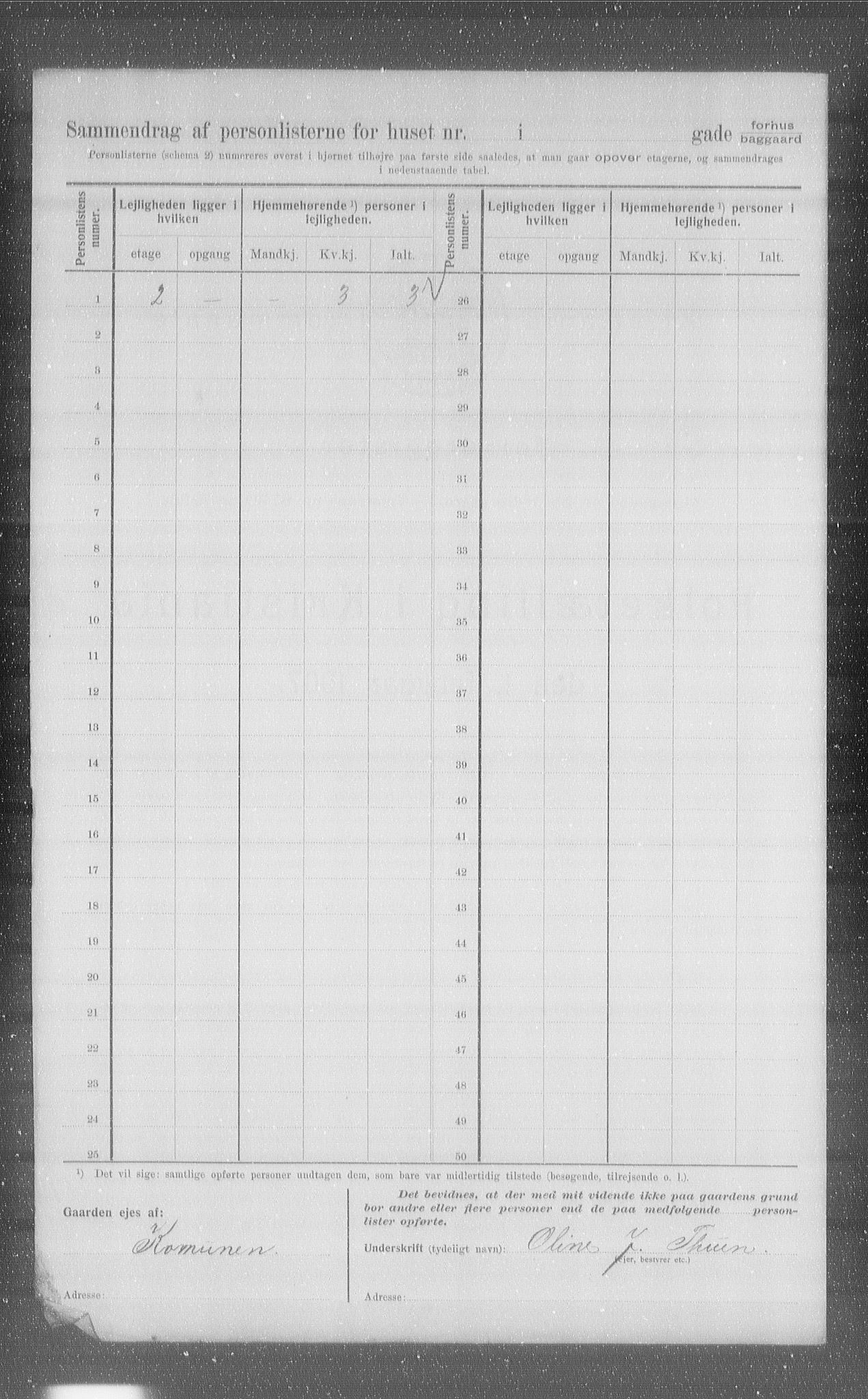 OBA, Kommunal folketelling 1.2.1907 for Kristiania kjøpstad, 1907, s. 49574