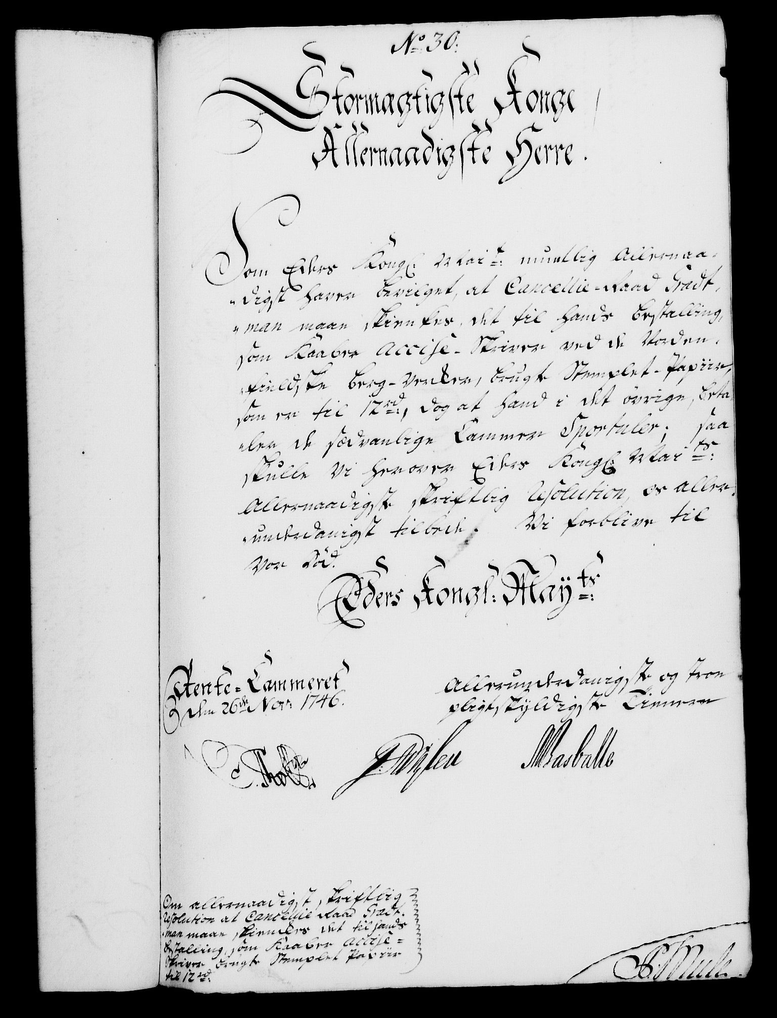 Rentekammeret, Kammerkanselliet, RA/EA-3111/G/Gf/Gfa/L0029: Norsk relasjons- og resolusjonsprotokoll (merket RK 52.29), 1746-1747, s. 174