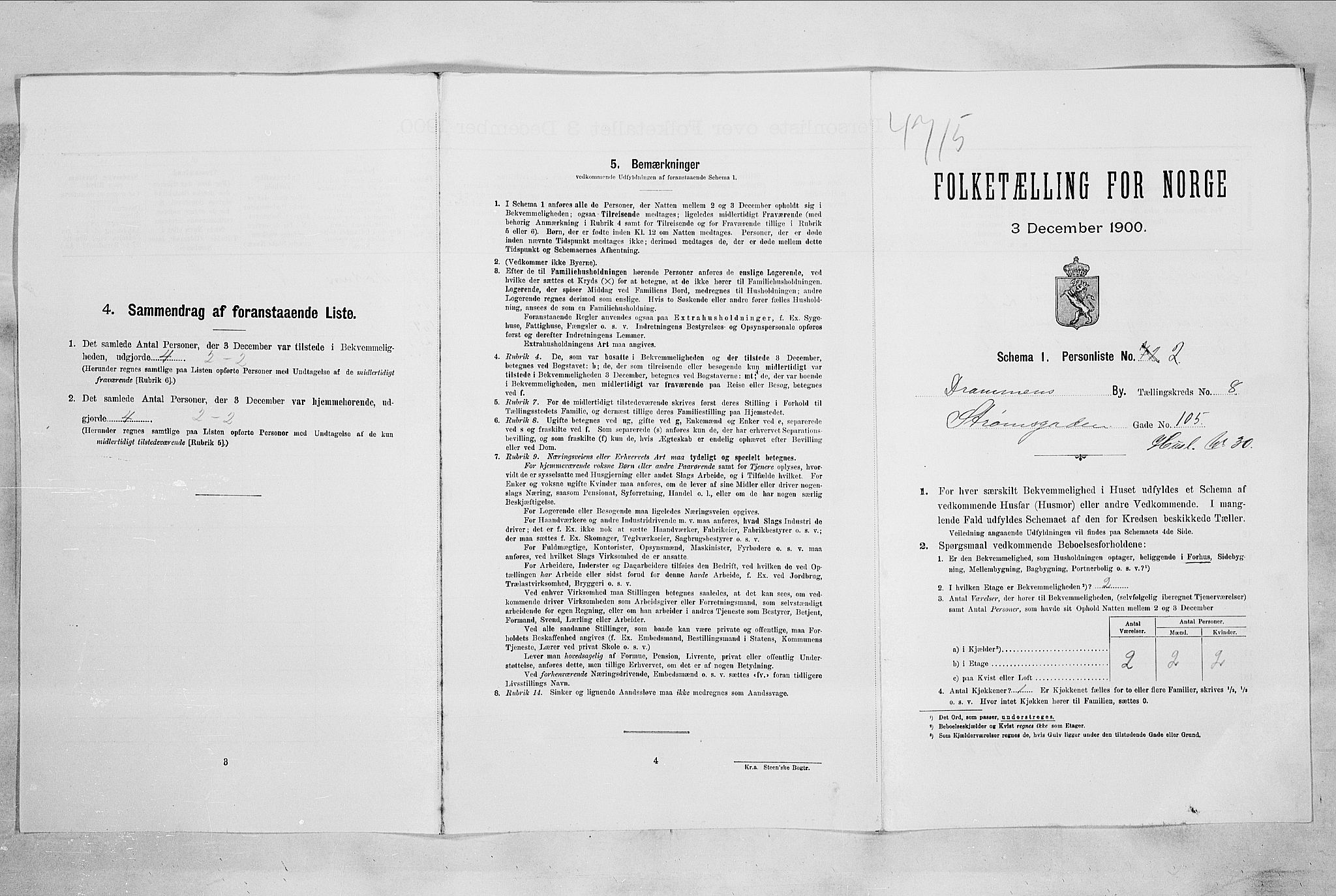 RA, Folketelling 1900 for 0602 Drammen kjøpstad, 1900, s. 1614
