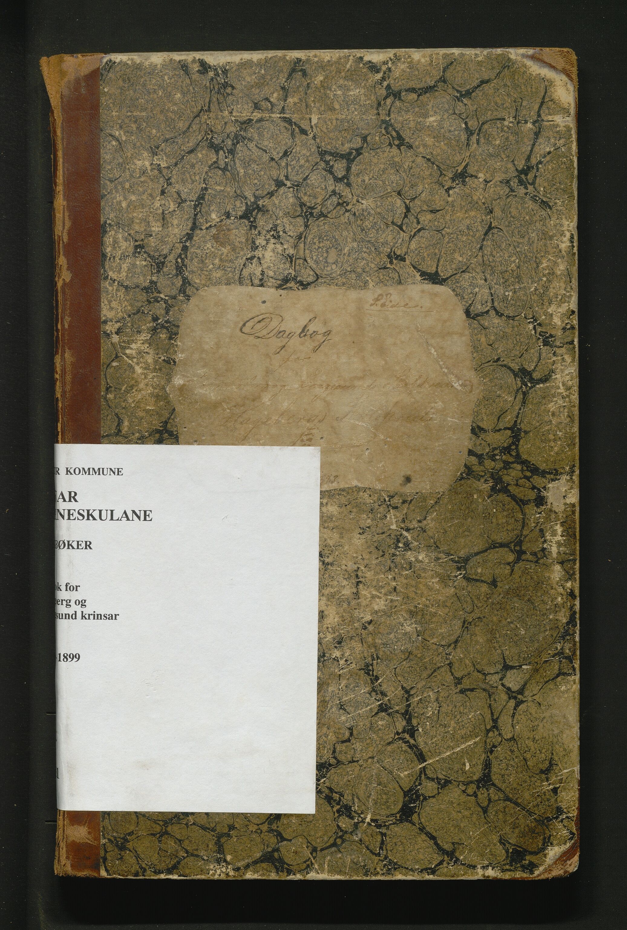 Fitjar kommune. Barneskulane, IKAH/1222-231/G/Ga/L0031: Dagbok for Hageberg og Engersund krinsar, 1883-1899