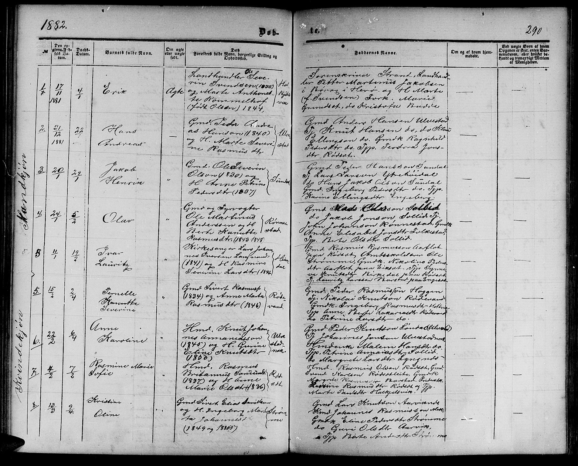 Ministerialprotokoller, klokkerbøker og fødselsregistre - Møre og Romsdal, AV/SAT-A-1454/511/L0157: Klokkerbok nr. 511C03, 1864-1884, s. 290