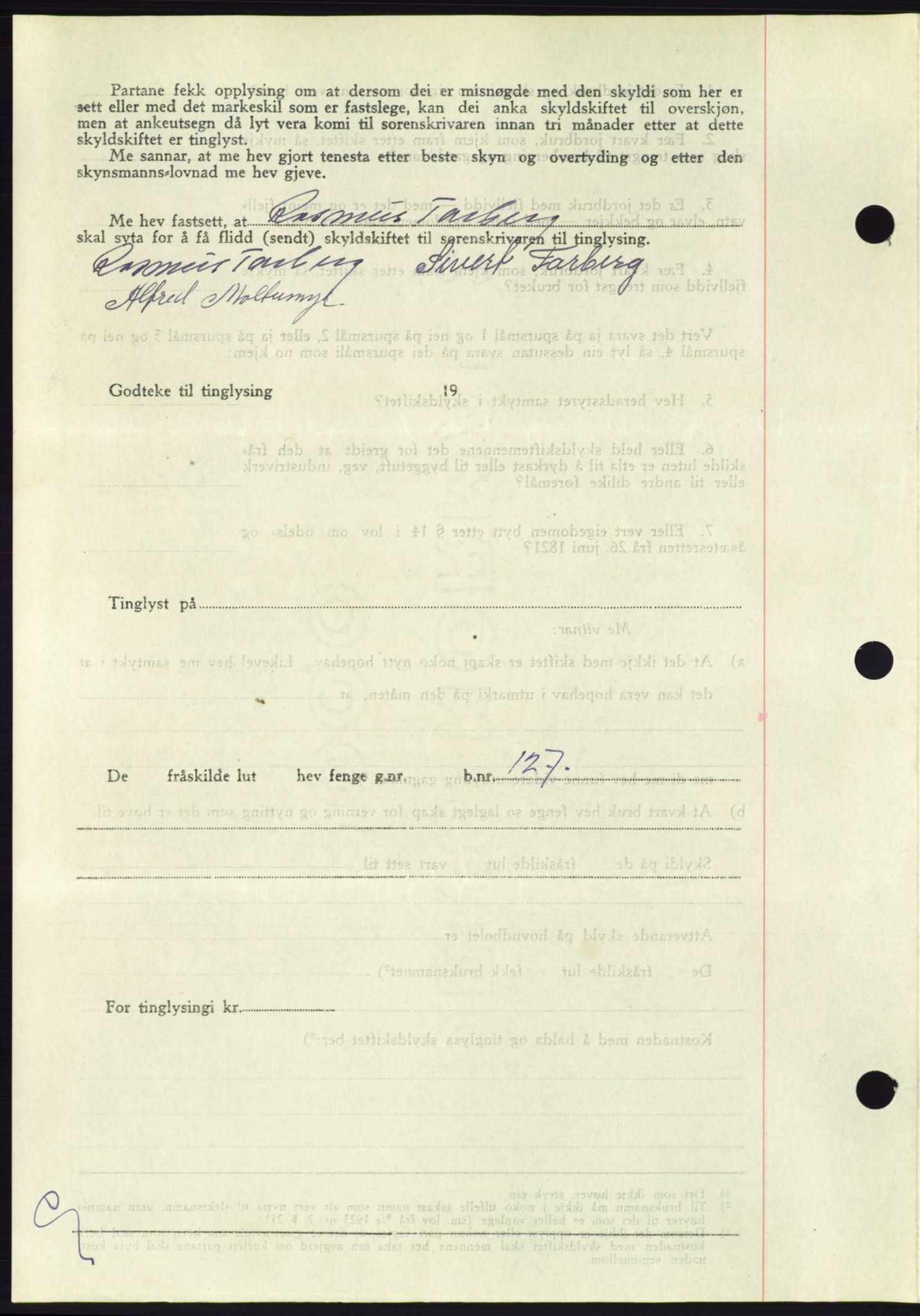 Søre Sunnmøre sorenskriveri, AV/SAT-A-4122/1/2/2C/L0092: Pantebok nr. 18A, 1952-1952, Dagboknr: 828/1952