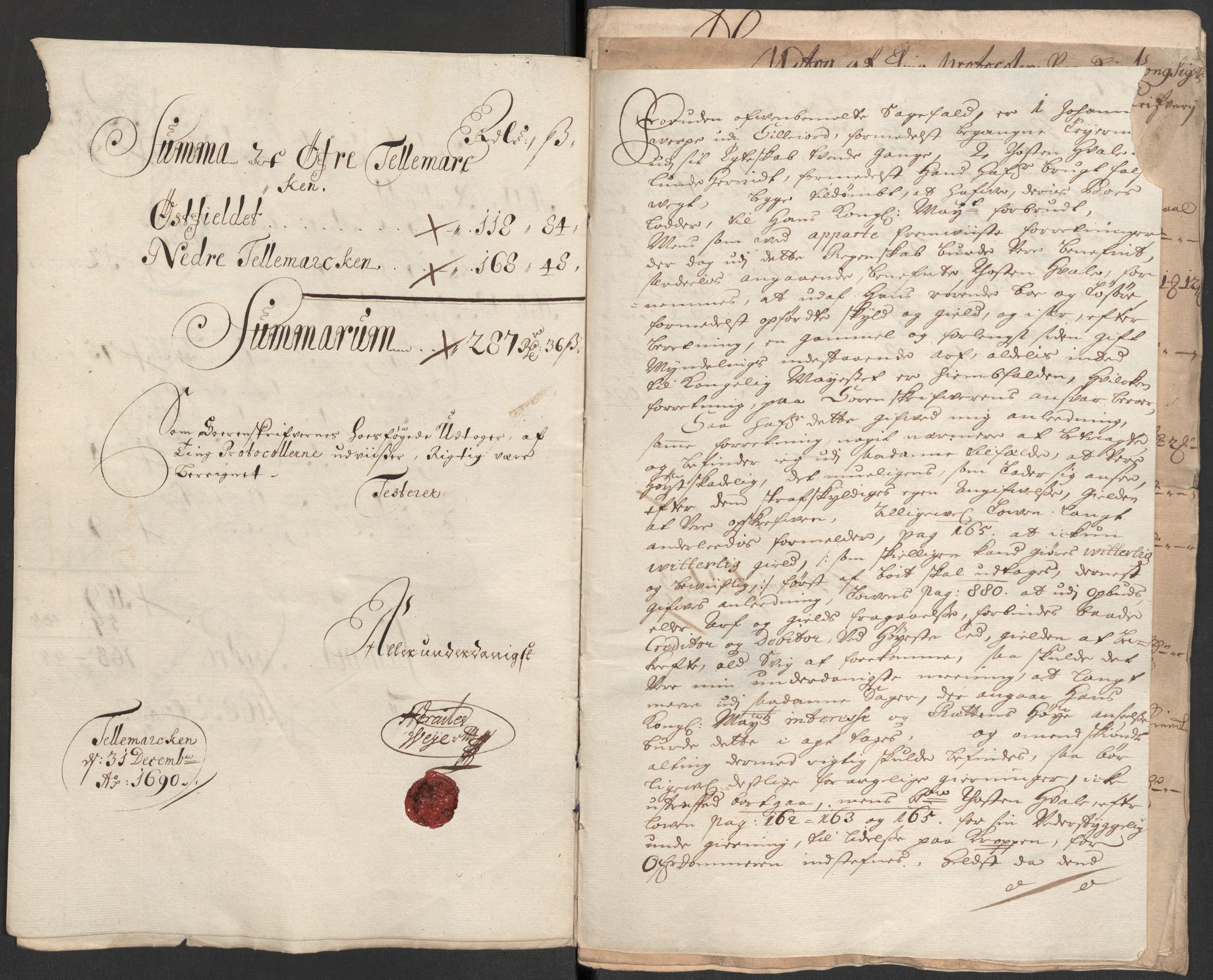Rentekammeret inntil 1814, Reviderte regnskaper, Fogderegnskap, RA/EA-4092/R35/L2089: Fogderegnskap Øvre og Nedre Telemark, 1690-1692, s. 40
