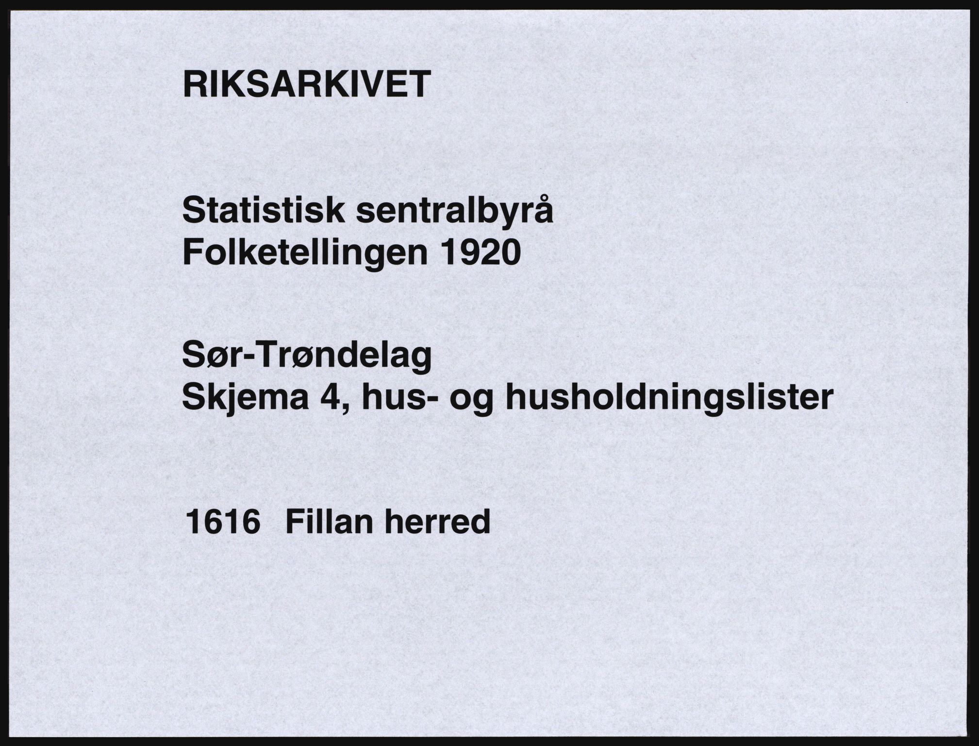 SAT, Folketelling 1920 for 1616 Fillan herred, 1920, s. 30