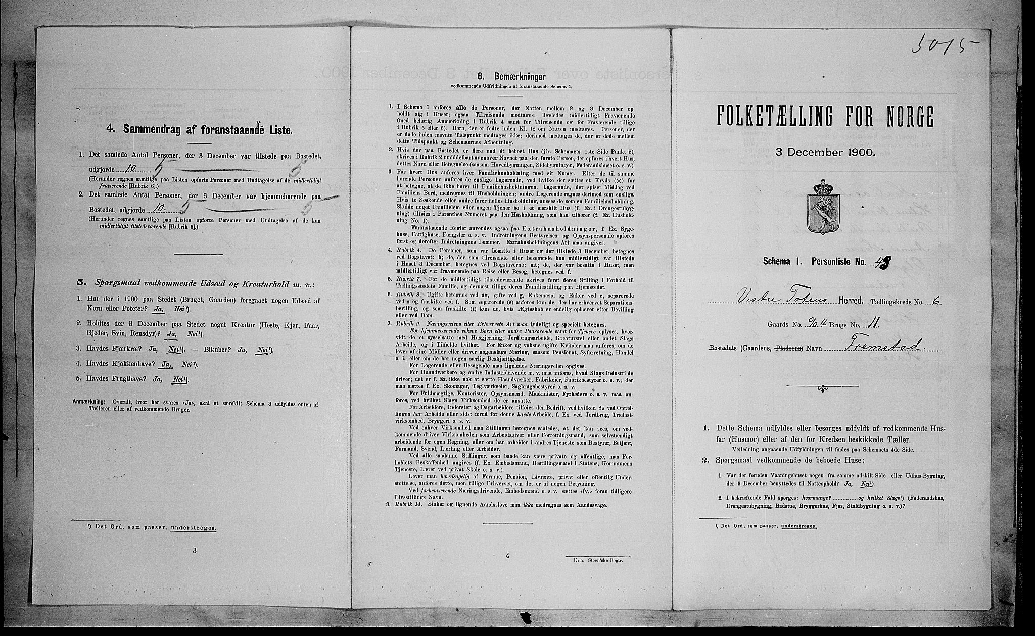 SAH, Folketelling 1900 for 0529 Vestre Toten herred, 1900, s. 1114