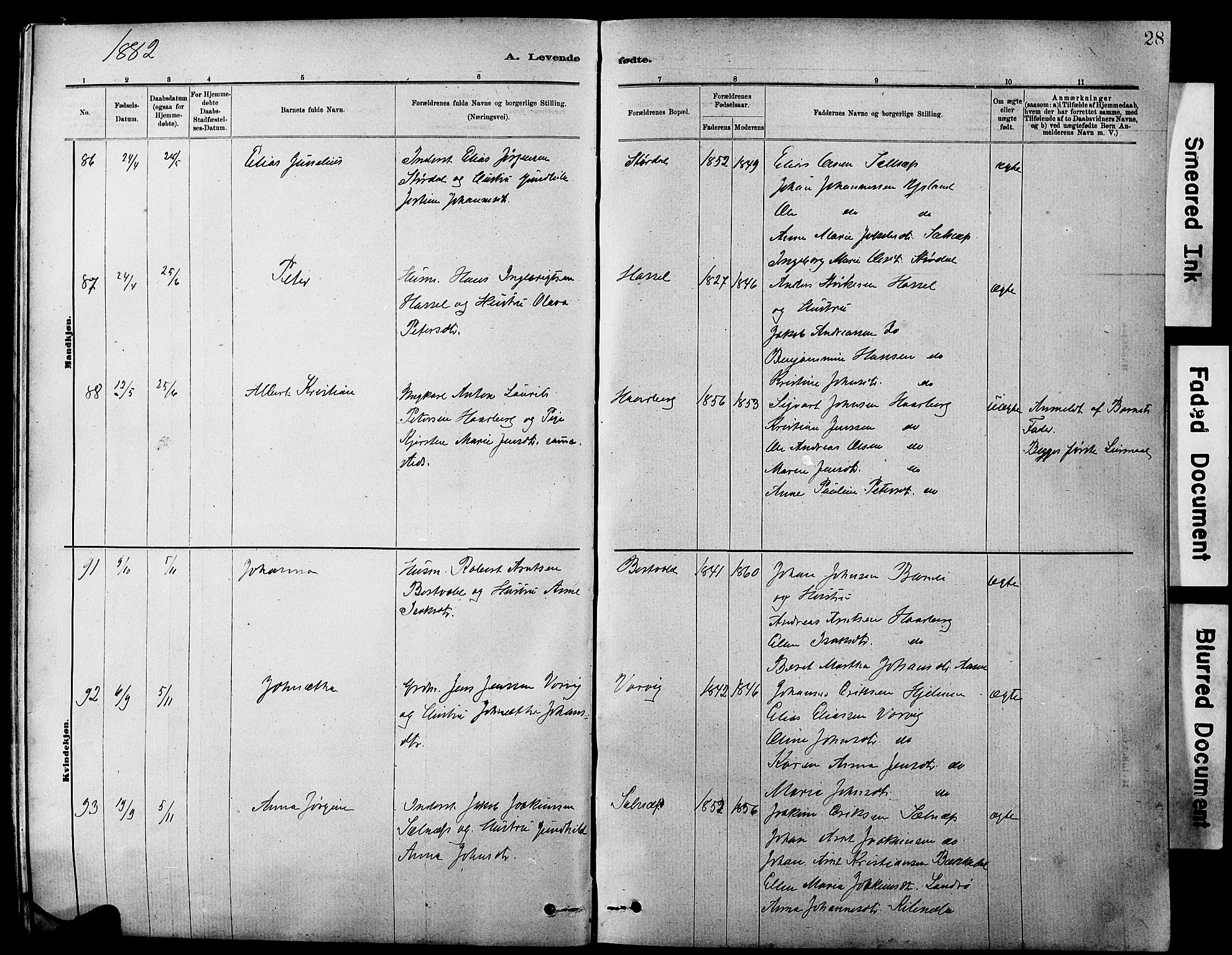 Ministerialprotokoller, klokkerbøker og fødselsregistre - Sør-Trøndelag, SAT/A-1456/647/L0636: Klokkerbok nr. 647C01, 1881-1884, s. 28