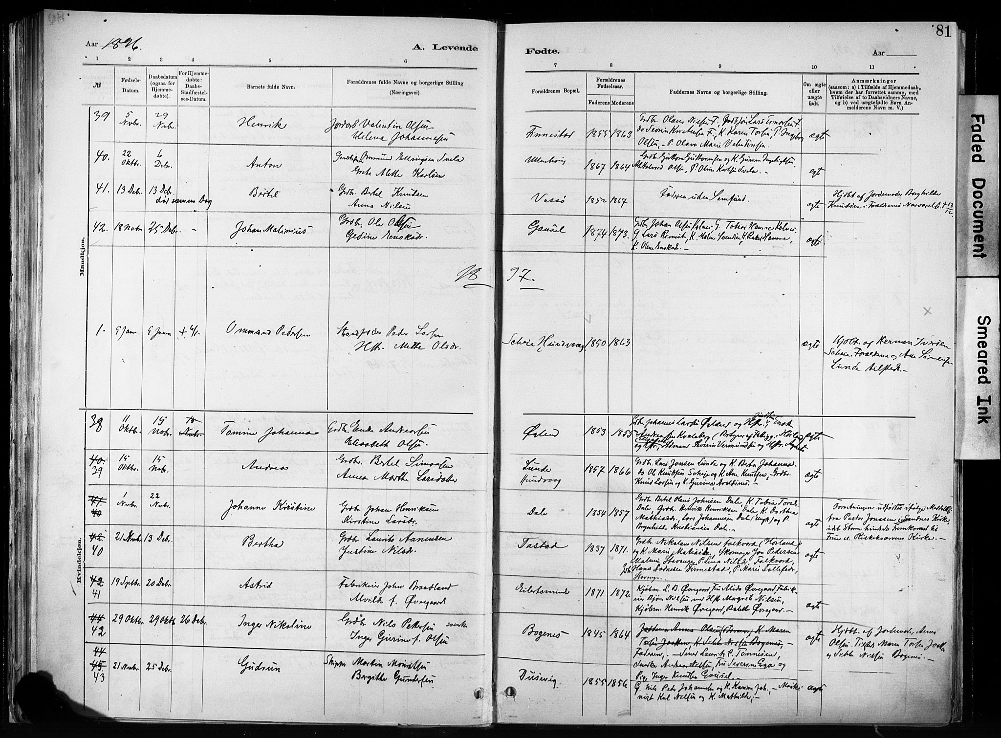 Hetland sokneprestkontor, AV/SAST-A-101826/30/30BA/L0011: Ministerialbok nr. A 11, 1884-1911, s. 81