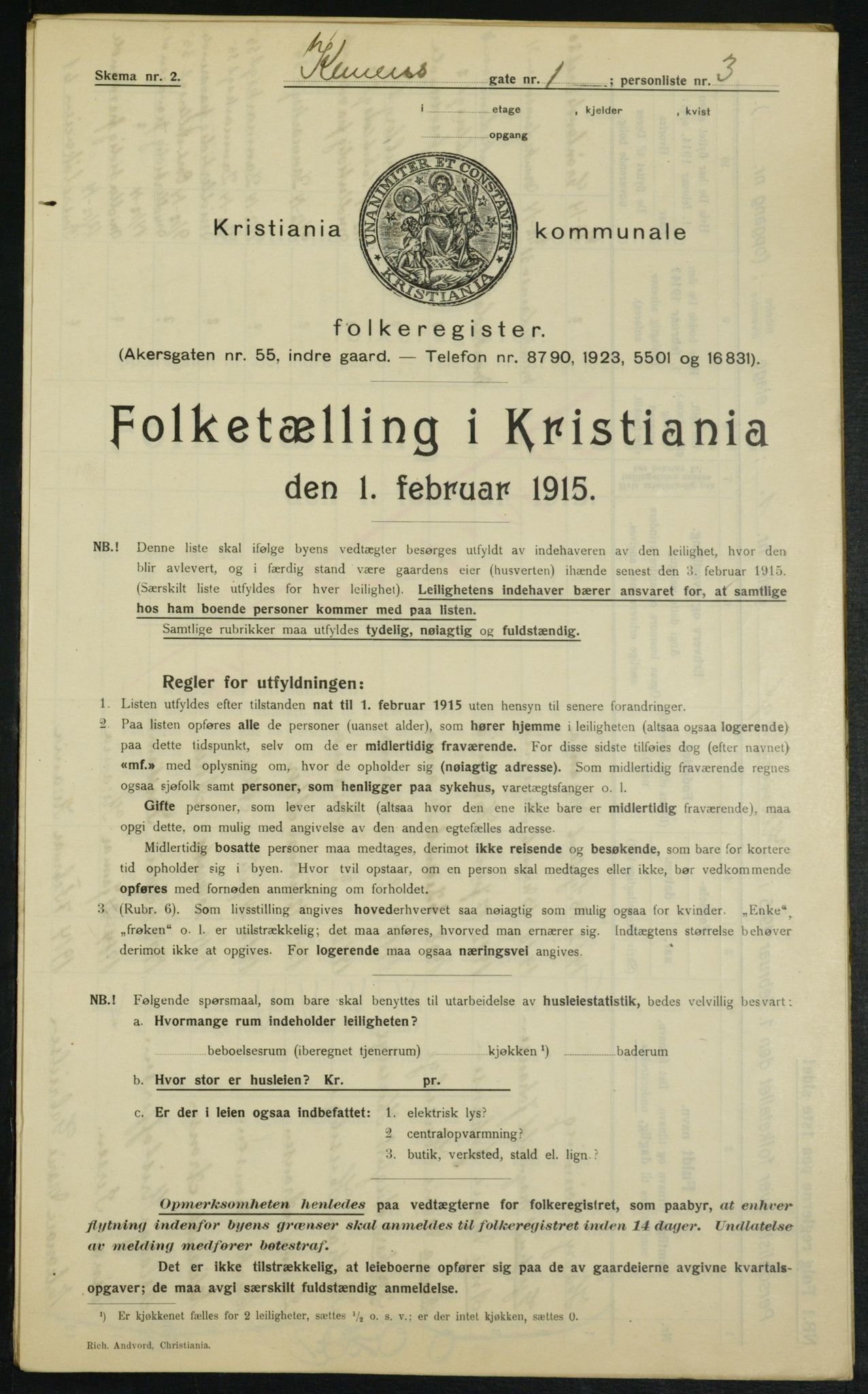 OBA, Kommunal folketelling 1.2.1915 for Kristiania, 1915, s. 12794