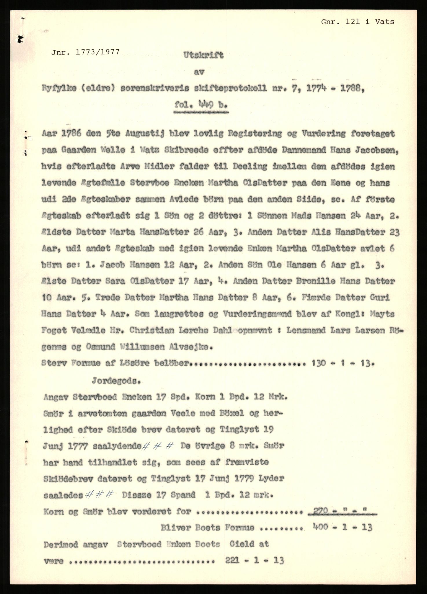 Statsarkivet i Stavanger, AV/SAST-A-101971/03/Y/Yj/L0093: Avskrifter sortert etter gårdsnavn: Valle - Vestre, 1750-1930, s. 429