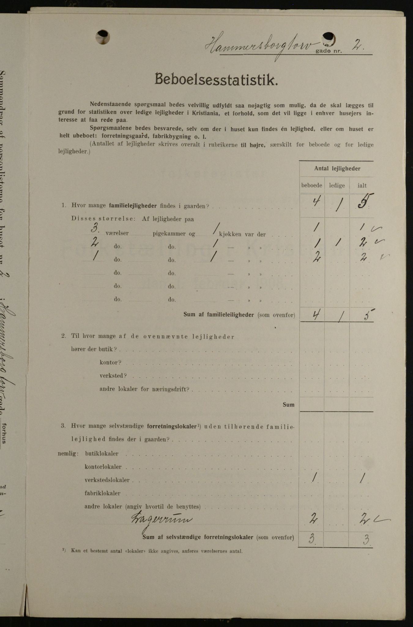 OBA, Kommunal folketelling 1.2.1908 for Kristiania kjøpstad, 1908, s. 30999