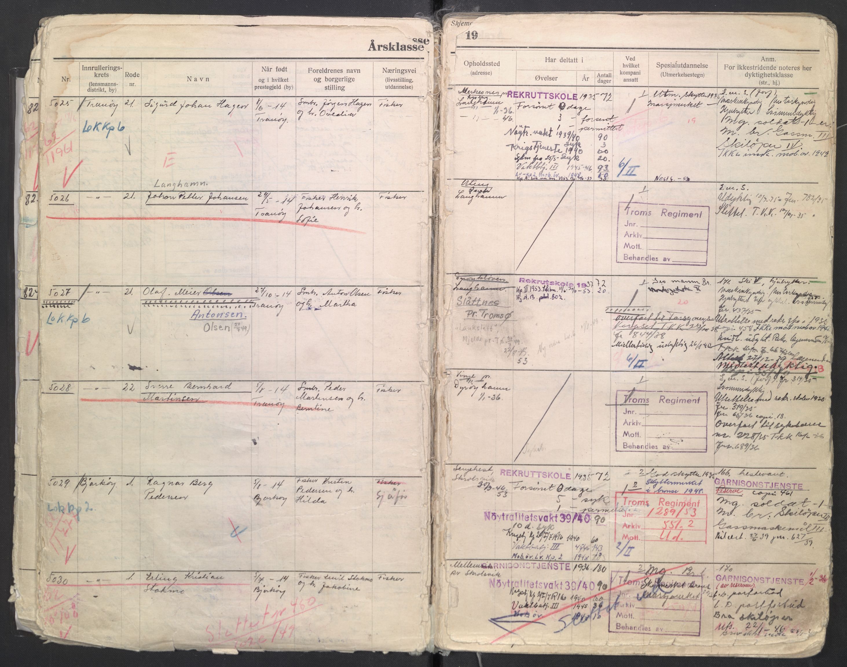 Forsvaret, Troms infanteriregiment nr. 16, AV/RA-RAFA-3146/P/Pa/L0006/0008: Ruller / Rulle for regimentets menige mannskaper, årsklasse 1935, 1935, s. 11
