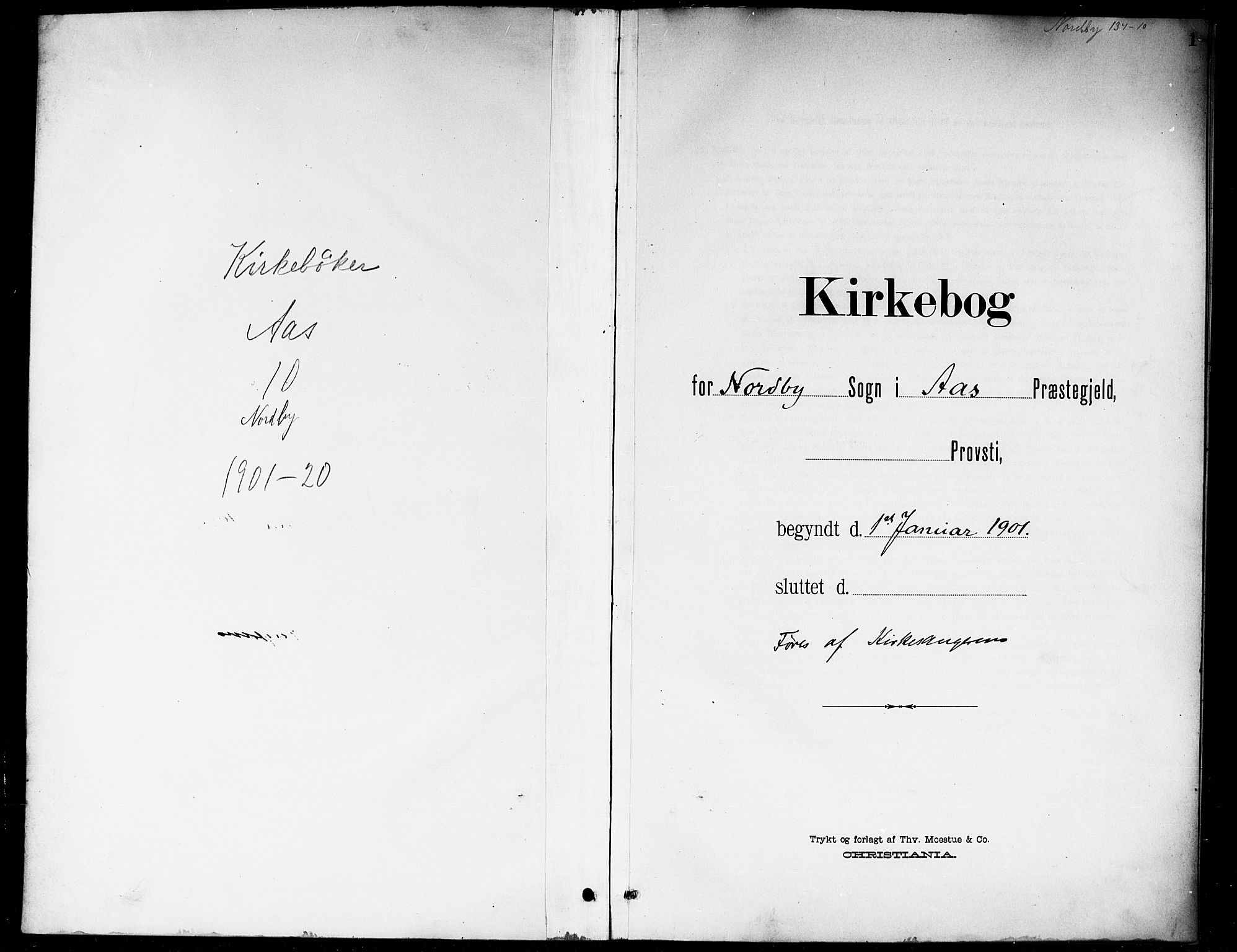 Ås prestekontor Kirkebøker, AV/SAO-A-10894/G/Gb/L0001: Klokkerbok nr. II 1, 1901-1920, s. 1