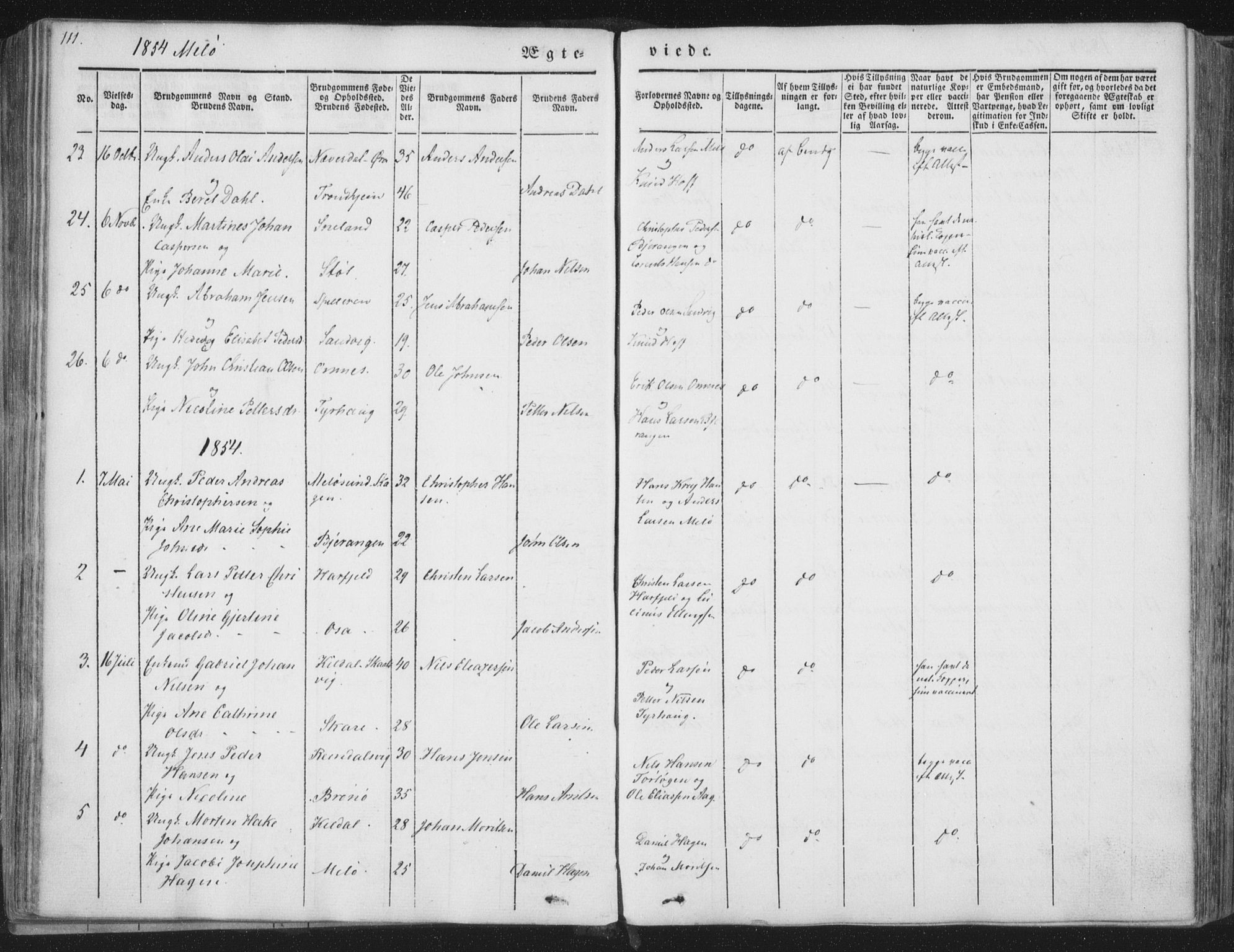 Ministerialprotokoller, klokkerbøker og fødselsregistre - Nordland, SAT/A-1459/841/L0604: Ministerialbok nr. 841A09 /2, 1845-1862, s. 111