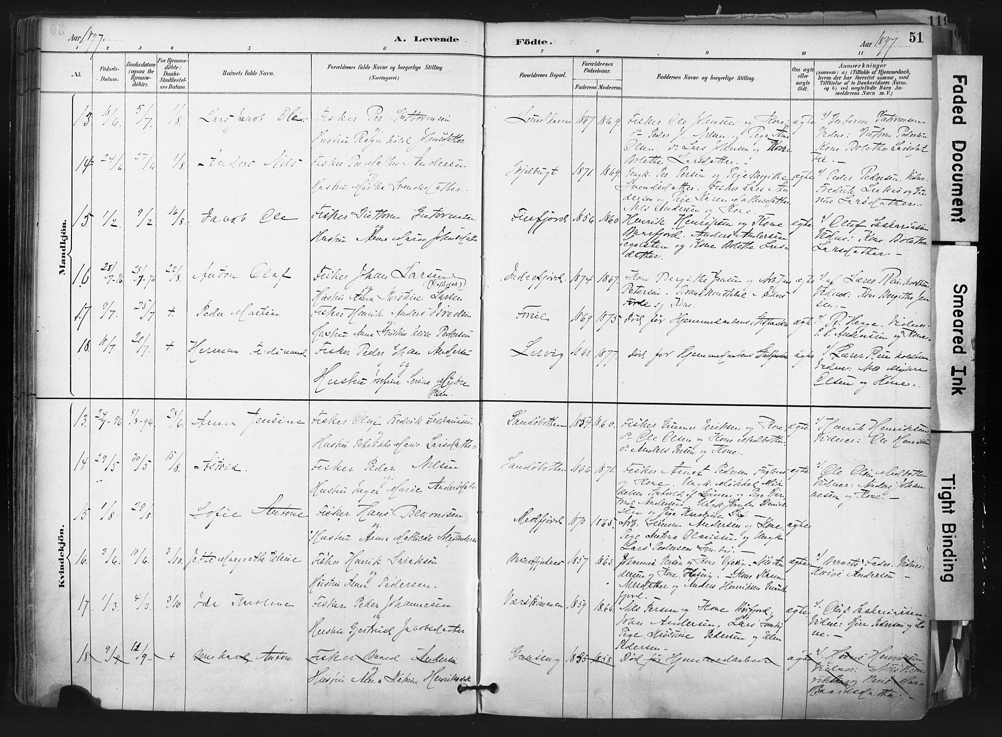 Hammerfest sokneprestkontor, SATØ/S-1347: Ministerialbok nr. 11 /1, 1885-1897, s. 51