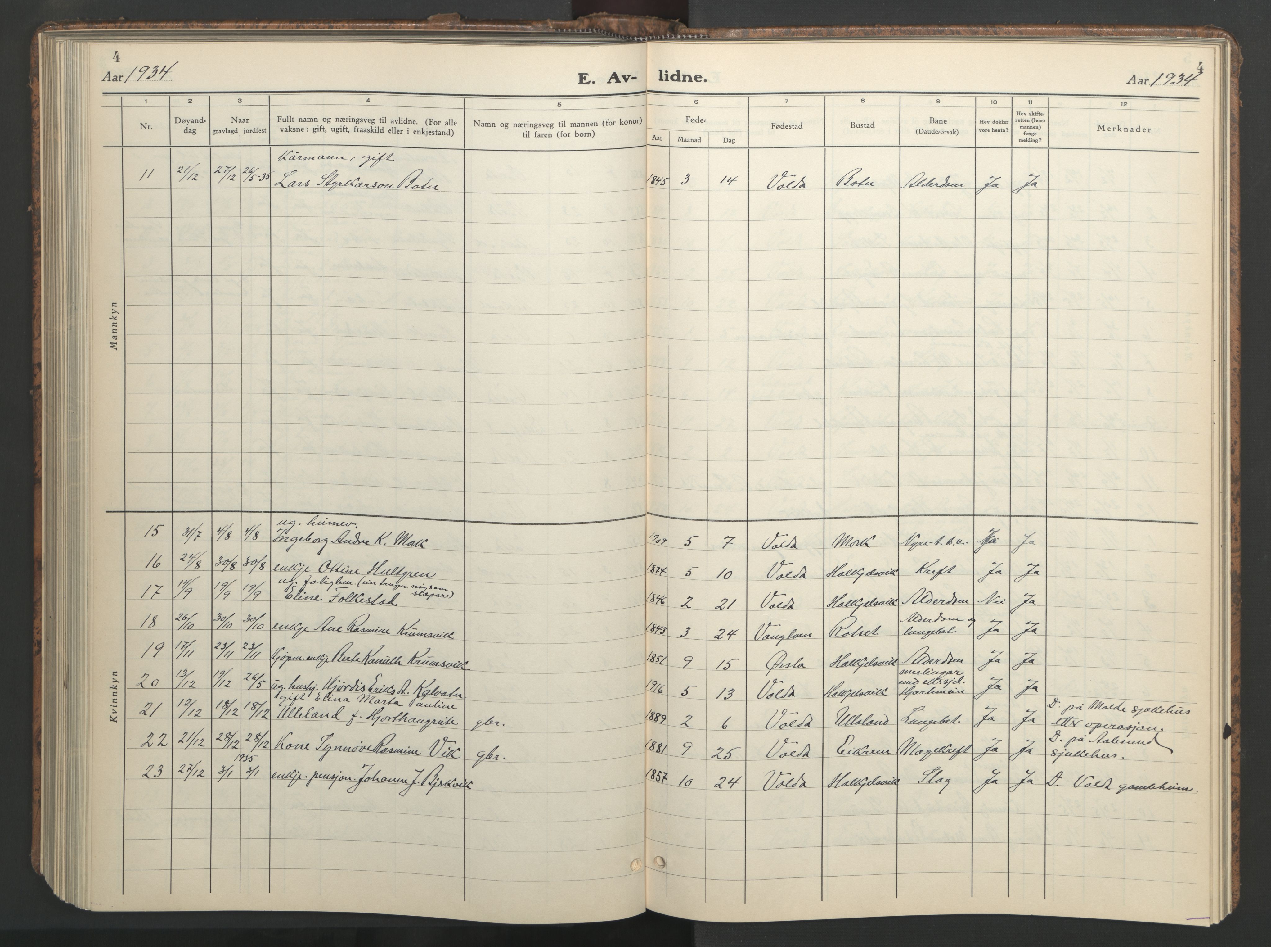 Ministerialprotokoller, klokkerbøker og fødselsregistre - Møre og Romsdal, AV/SAT-A-1454/511/L0161: Klokkerbok nr. 511C07, 1933-1948, s. 4