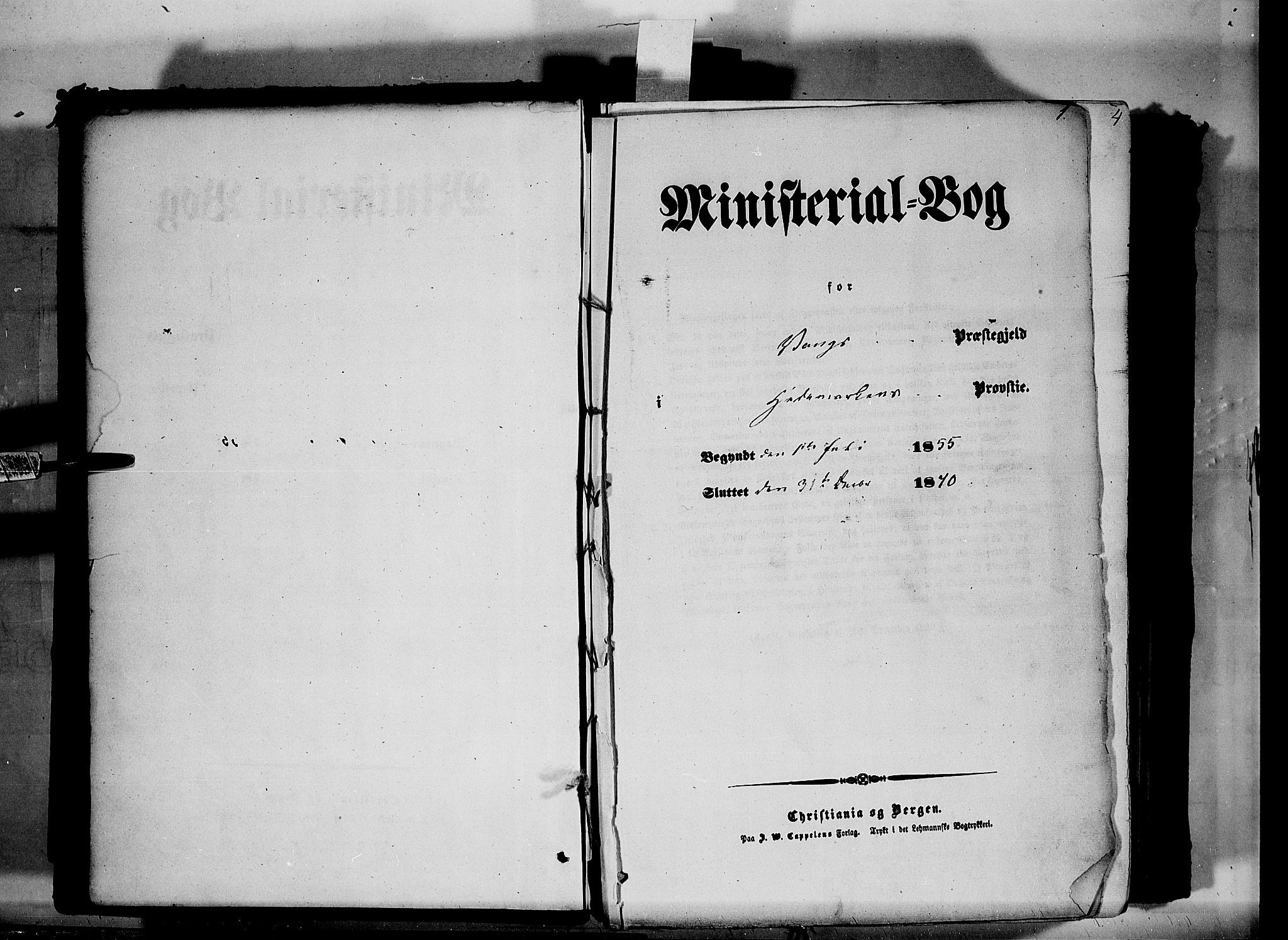 Vang prestekontor, Hedmark, SAH/PREST-008/H/Ha/Haa/L0012: Ministerialbok nr. 12, 1855-1870, s. 1