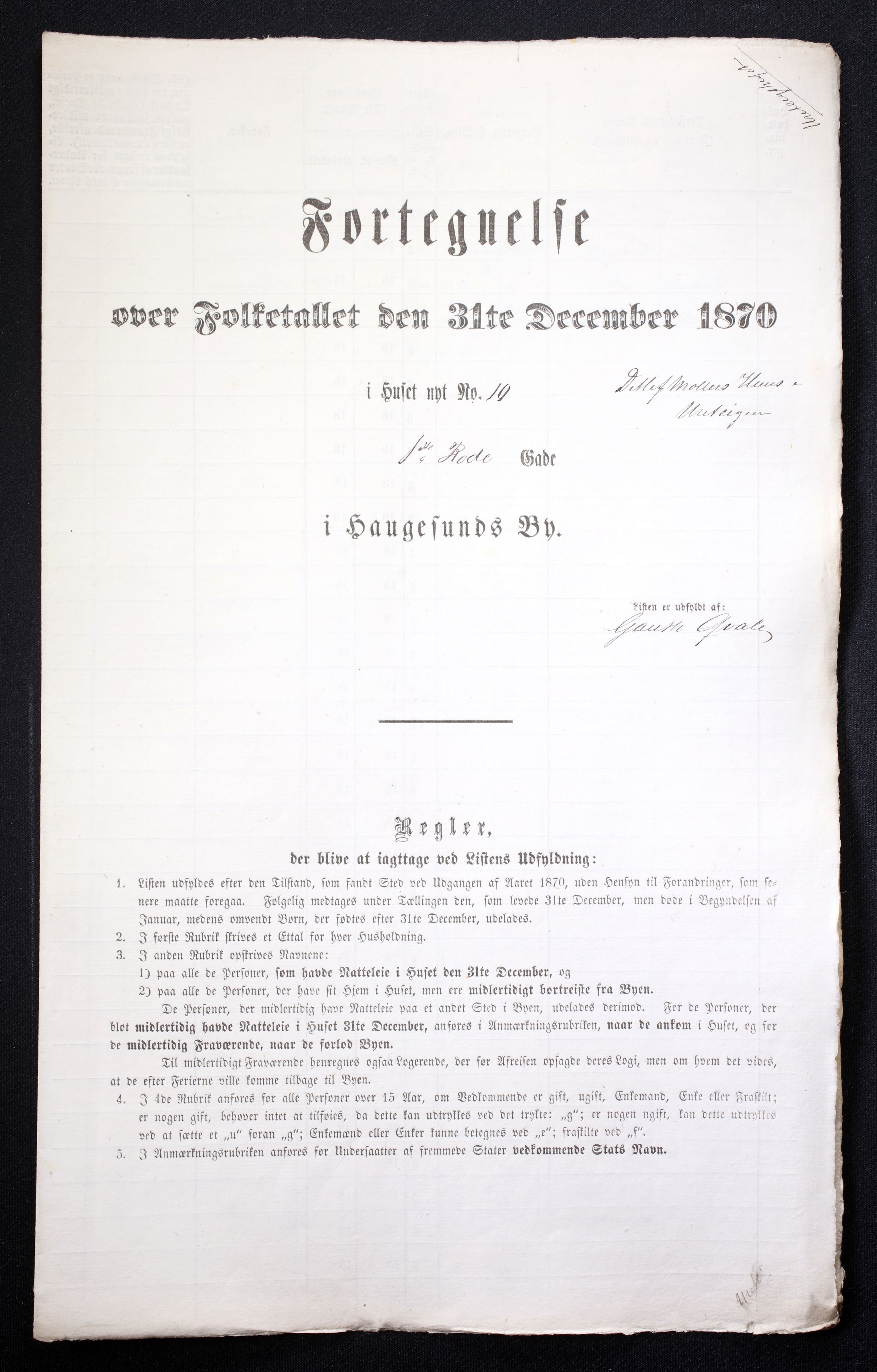 RA, Folketelling 1870 for 1106 Haugesund kjøpstad, 1870, s. 7