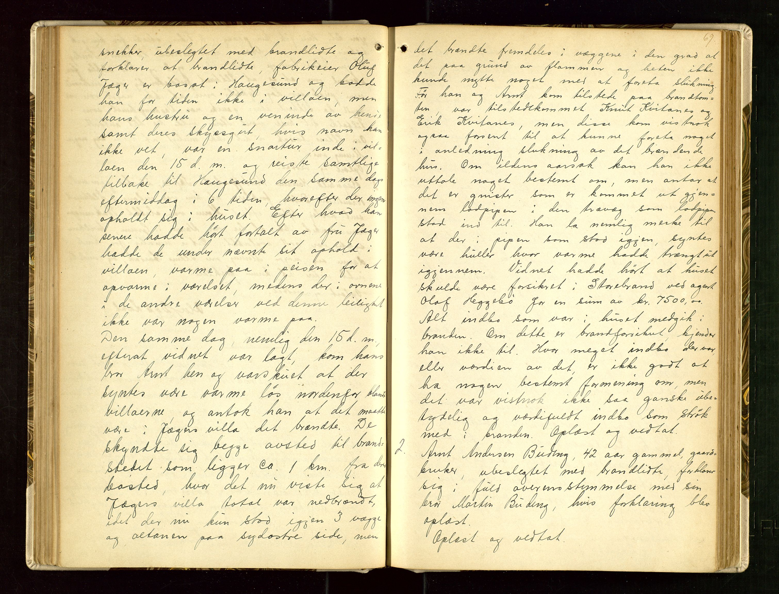 Skjold lensmannskontor, AV/SAST-A-100182/Goa/L0002: "Brandtaksasjons-Protokol for Skjolds Thinglag", 1890-1949, s. 68b-69a