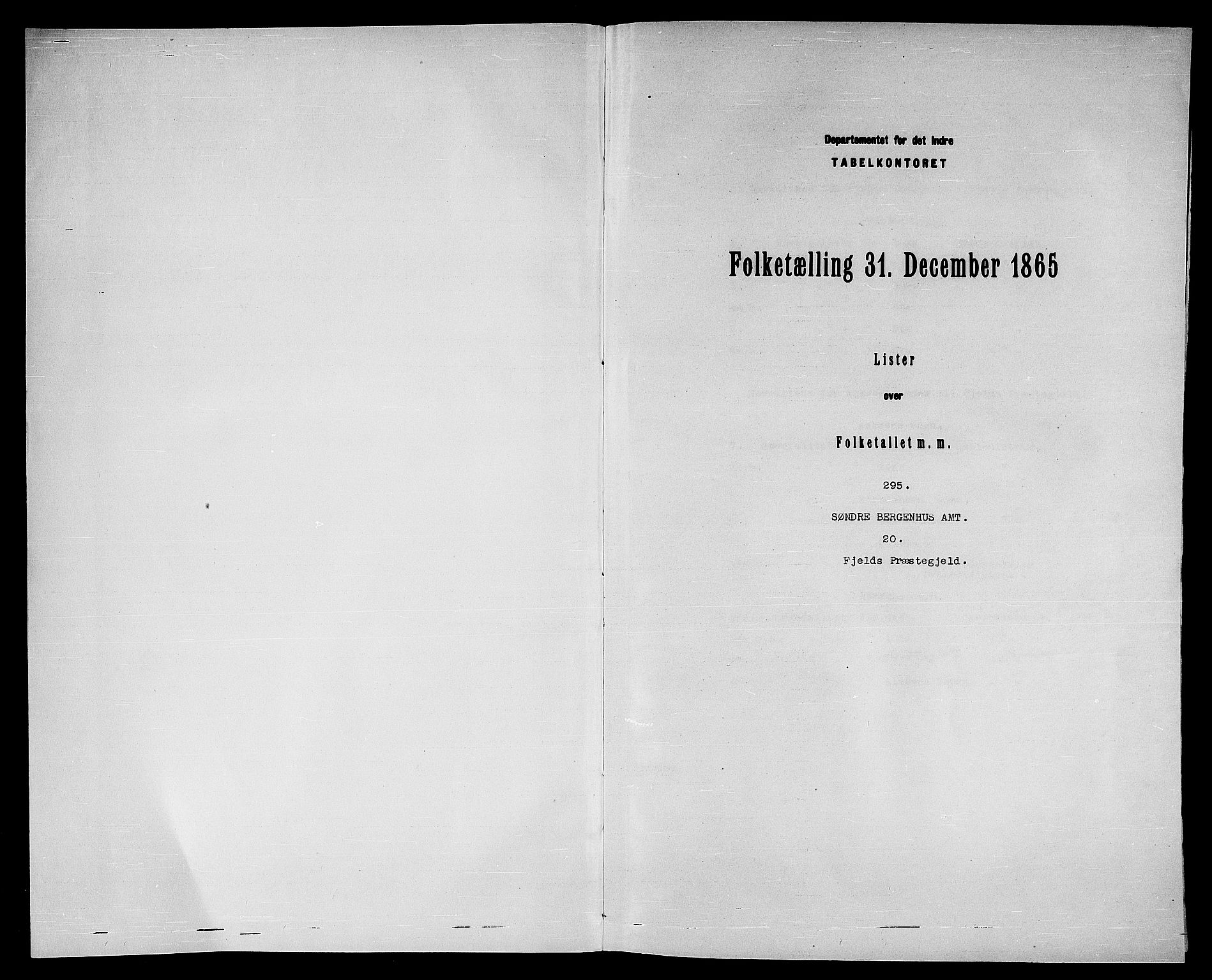 RA, Folketelling 1865 for 1246P Fjell prestegjeld, 1865, s. 3