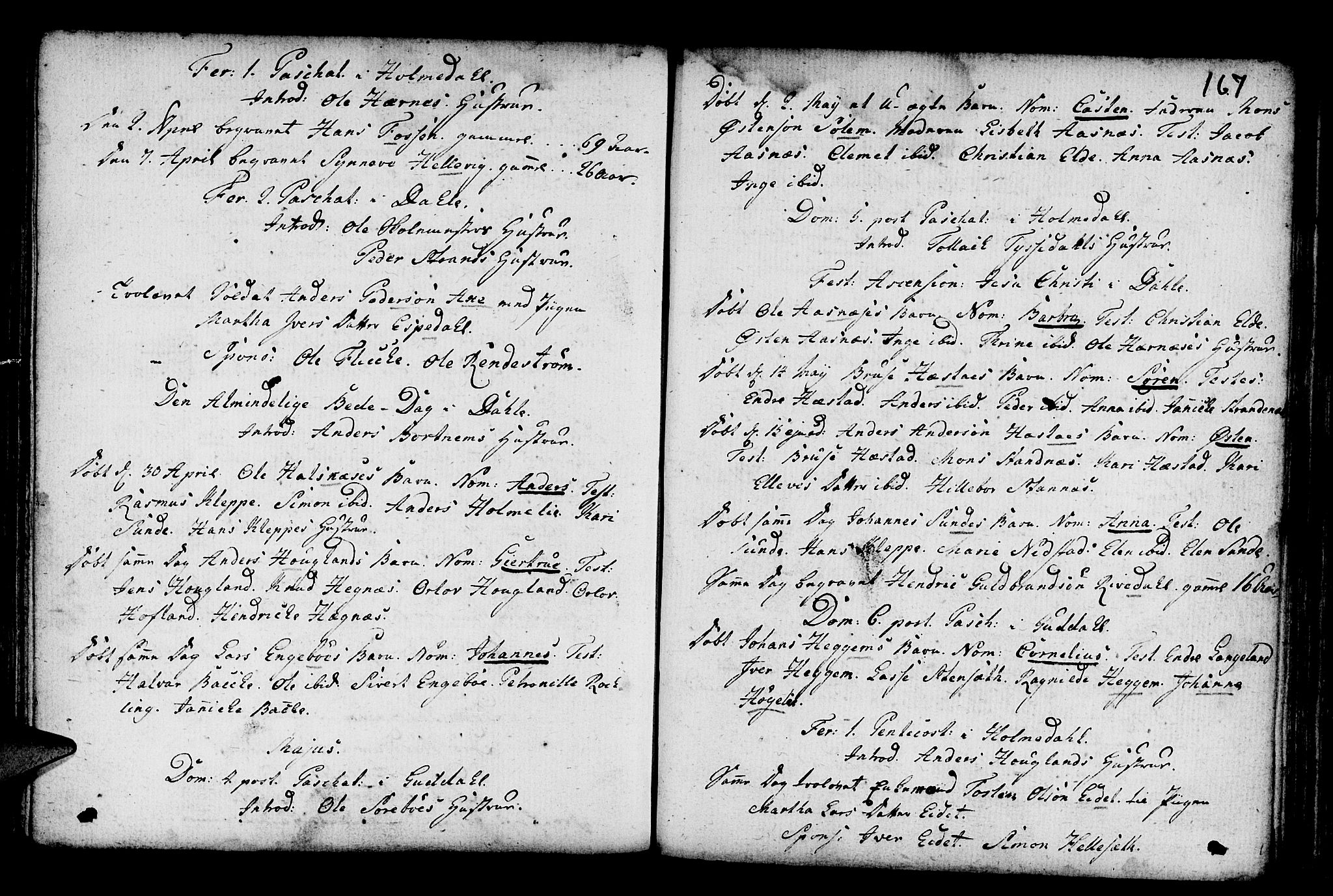Fjaler sokneprestembete, AV/SAB-A-79801/H/Haa/Haaa/L0001: Ministerialbok nr. A 1, 1755-1778, s. 167