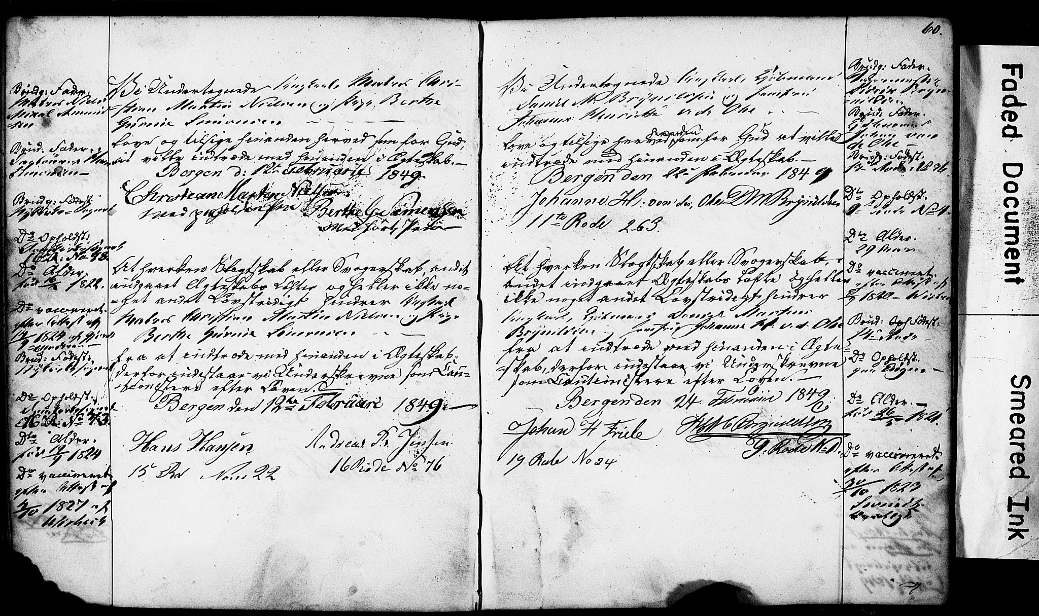 Domkirken sokneprestembete, SAB/A-74801: Forlovererklæringer nr. II.5.4, 1845-1852, s. 60